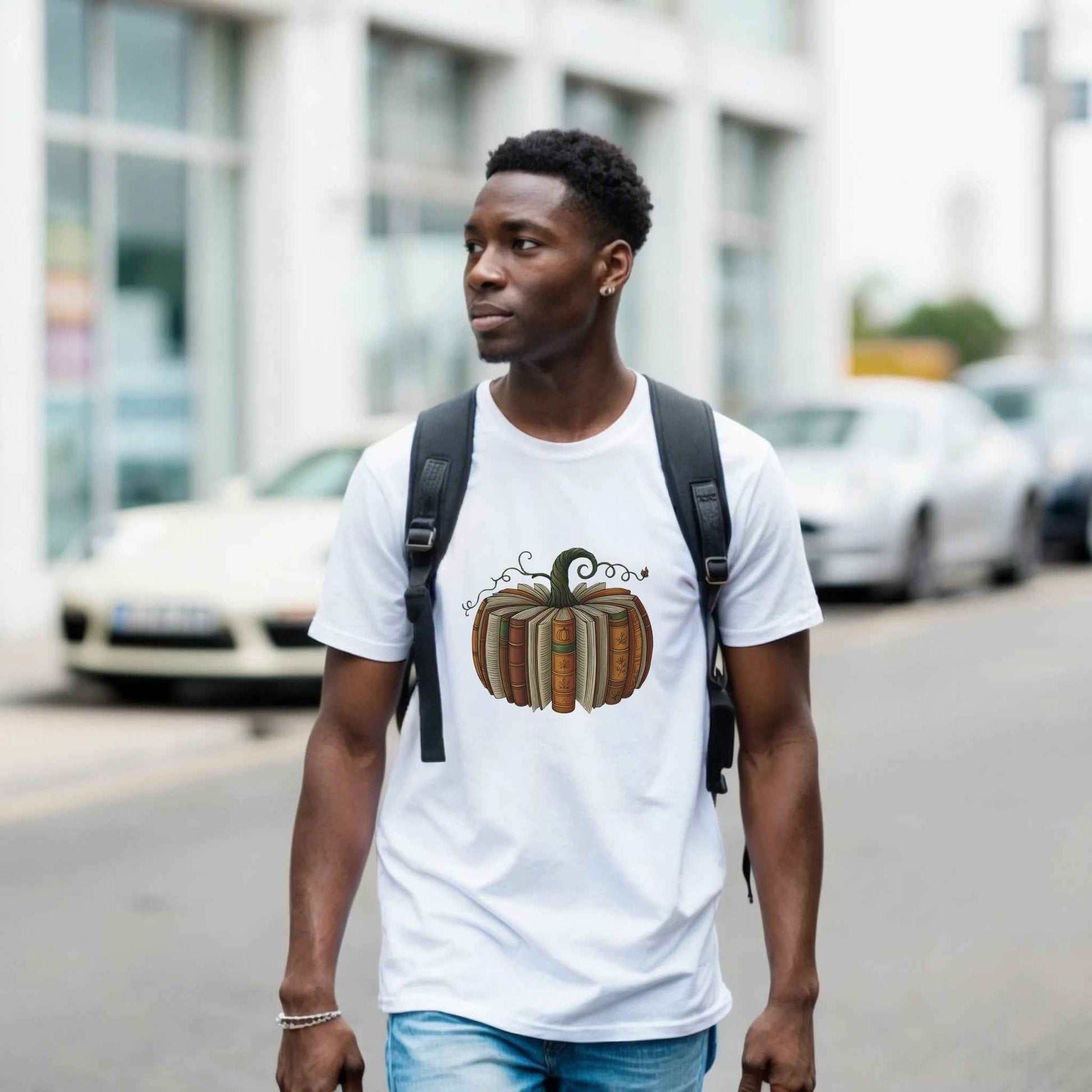 Bookish Pumpkin T-Shirt – Literary Fall & Halloween Vibes Tee - F4 Custom Prints