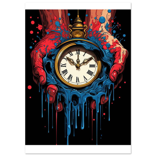 "Melting Time" Poster – Surreal Drip Art Wall Decor (Multiple Sizes Available)