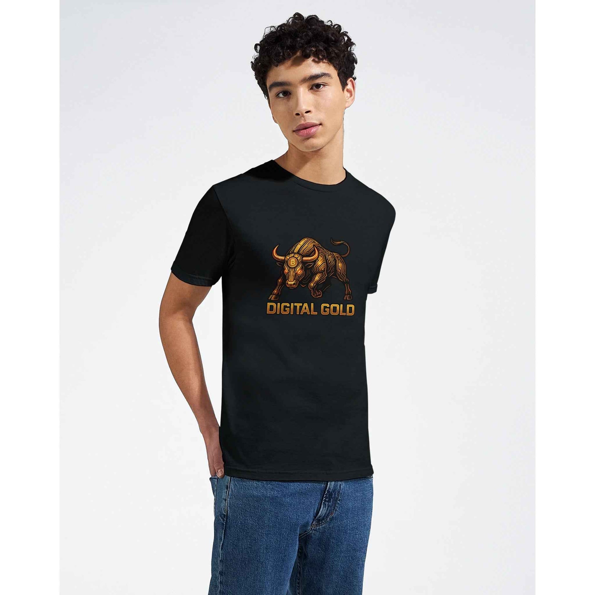 Bitcoin Digital Gold T-Shirt – Golden Bull Circuitry Design