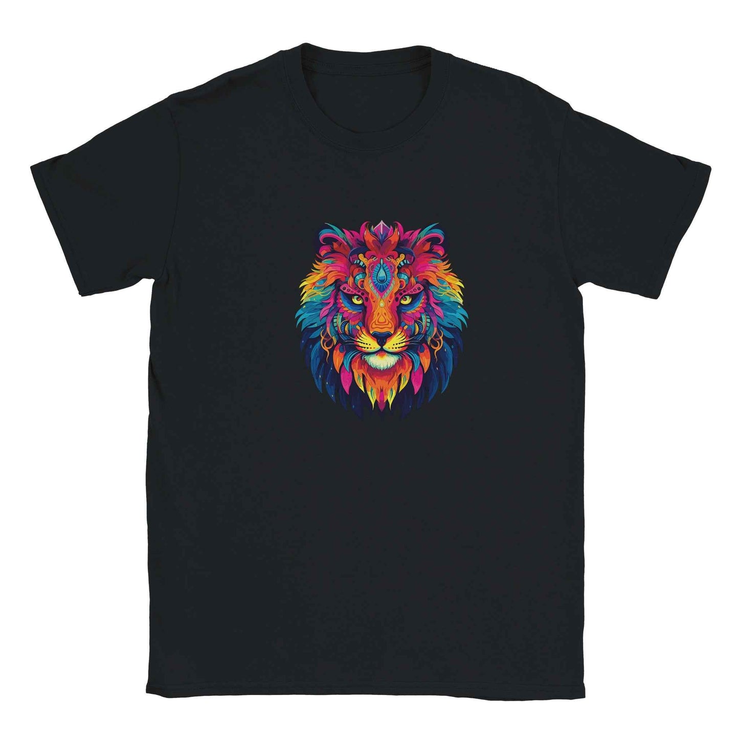 Neon Lion Graphic Tee – Psychedelic Jungle Style & Vibrant Comfort for Everyday Wear