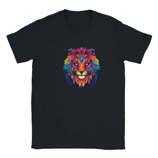 Neon Lion Graphic Tee – Psychedelic Jungle Style & Vibrant Comfort for Everyday Wear