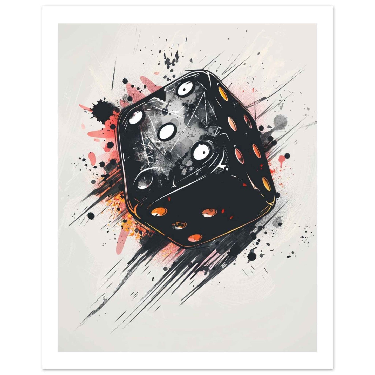 "Roll the Dice" Poster – Gritty, Abstract Casino Art for Modern Walls (Multiple Sizes Available)
