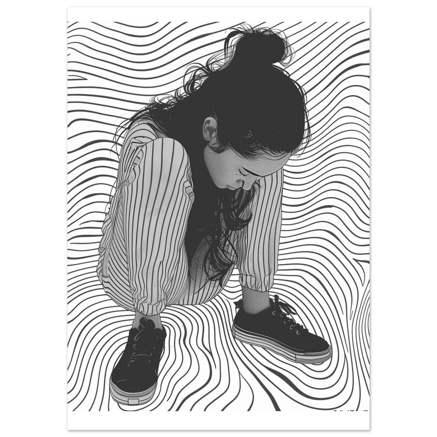 "Wavy Wonder" Poster – Striking Optical Illusion Wall Art (Multiple Sizes Available)