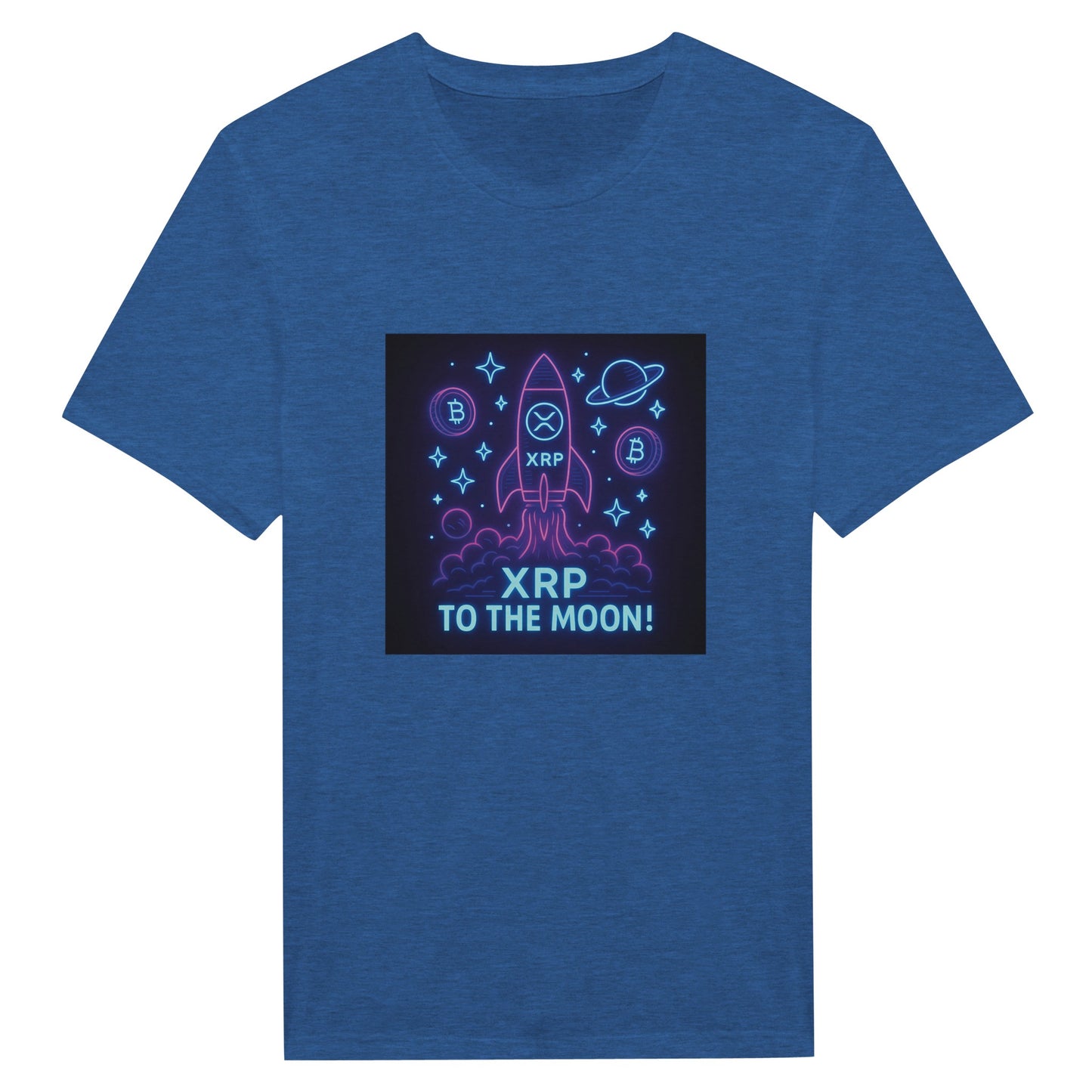 XRP To The Moon T-Shirt – Neon Crypto Rocket Graphic Tee - F4 Custom Prints