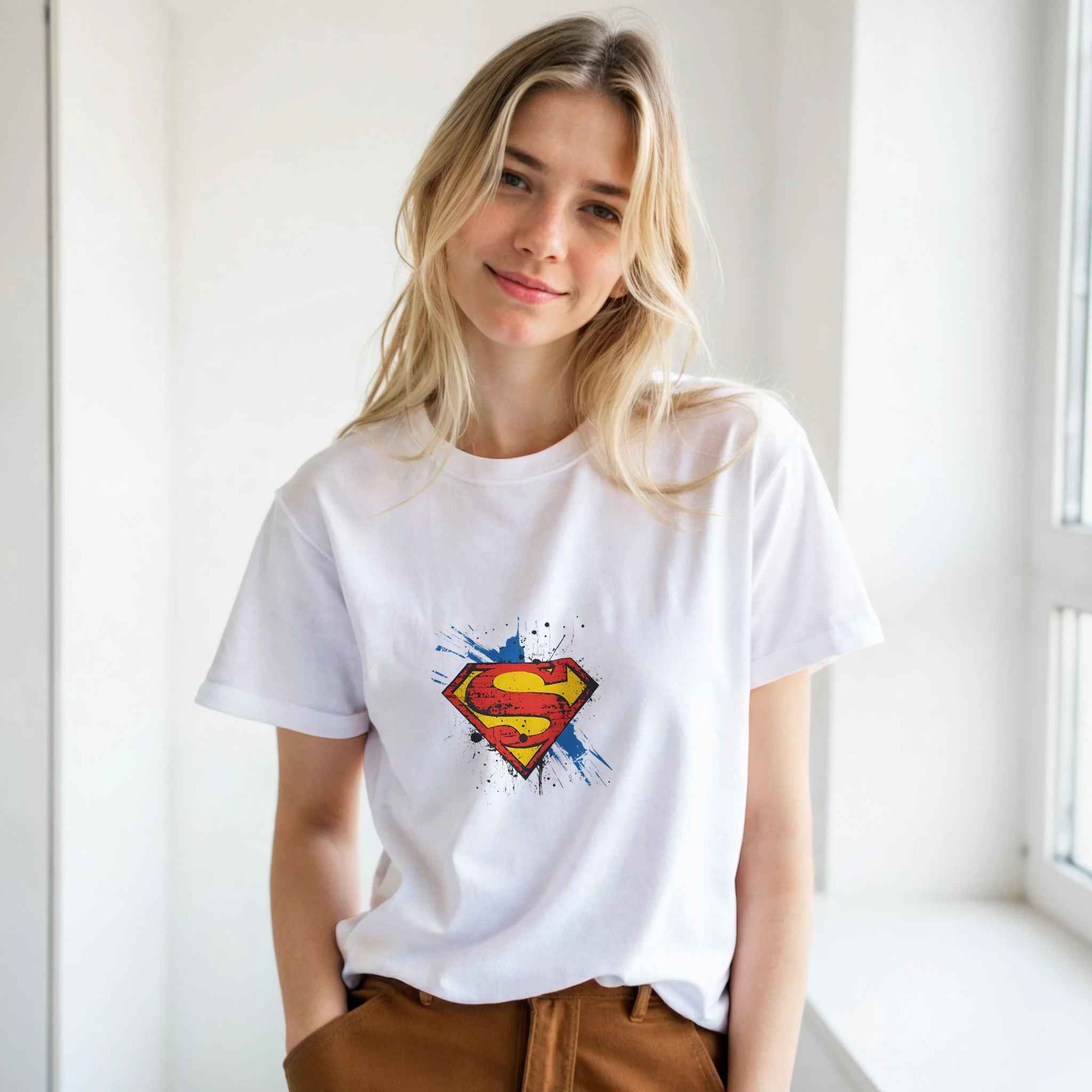 Distressed Superman Shield T-Shirt – Heroic Comic-Inspired Graphic Tee in Multiple Colors