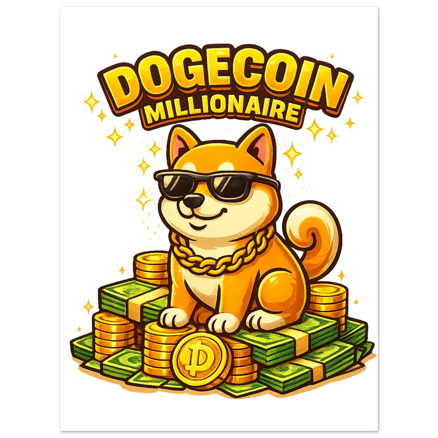 Dogecoin Millionaire Fine Art Poster