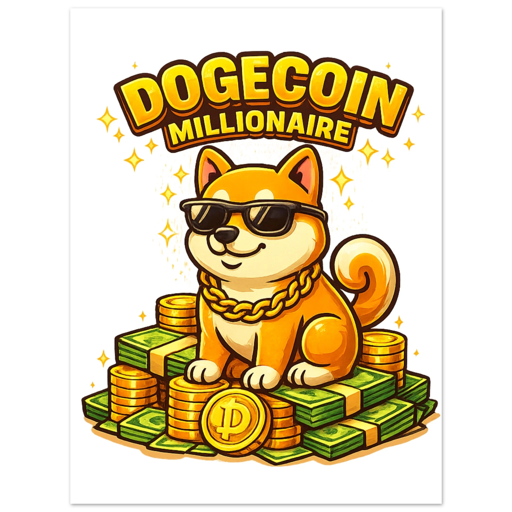 Dogecoin Millionaire Fine Art Poster