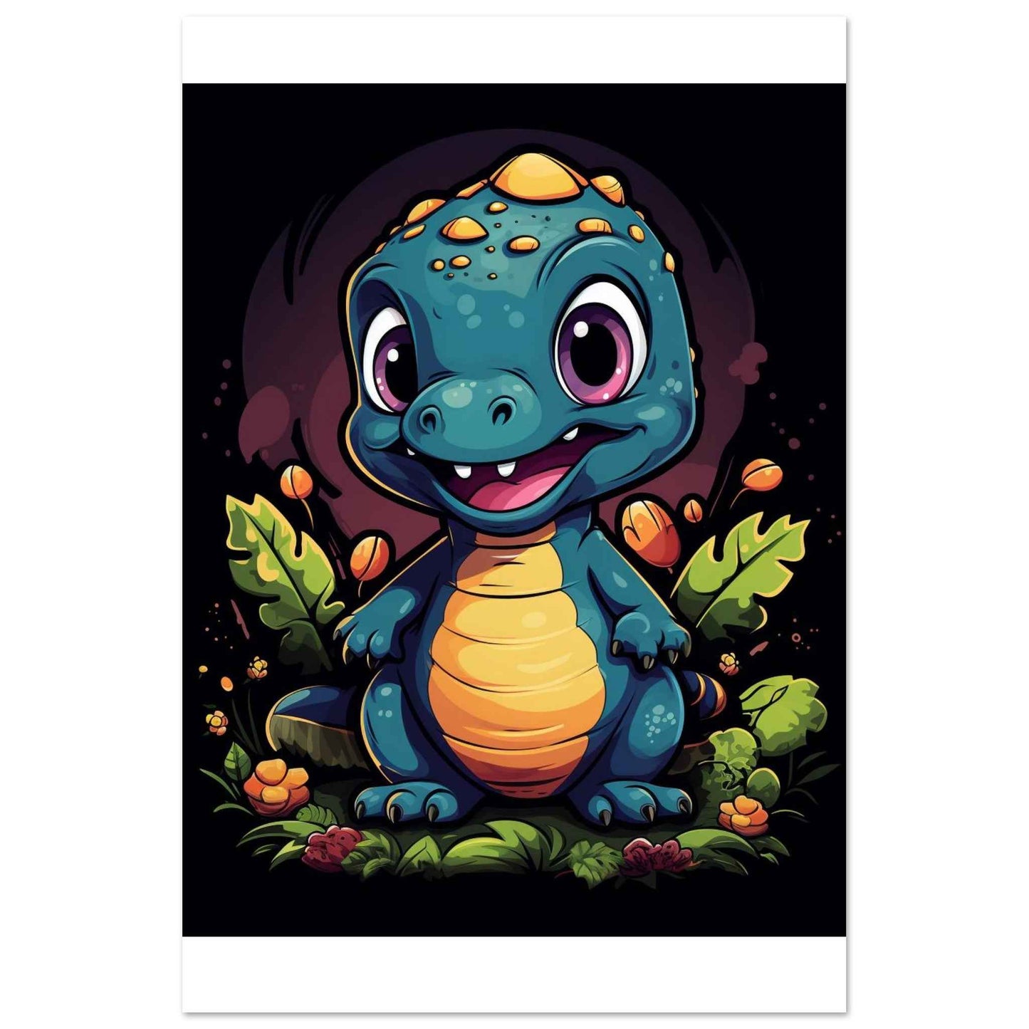 Chibi Dino Poster – Adorable & Playful Wall Art (Multiple Sizes Available)