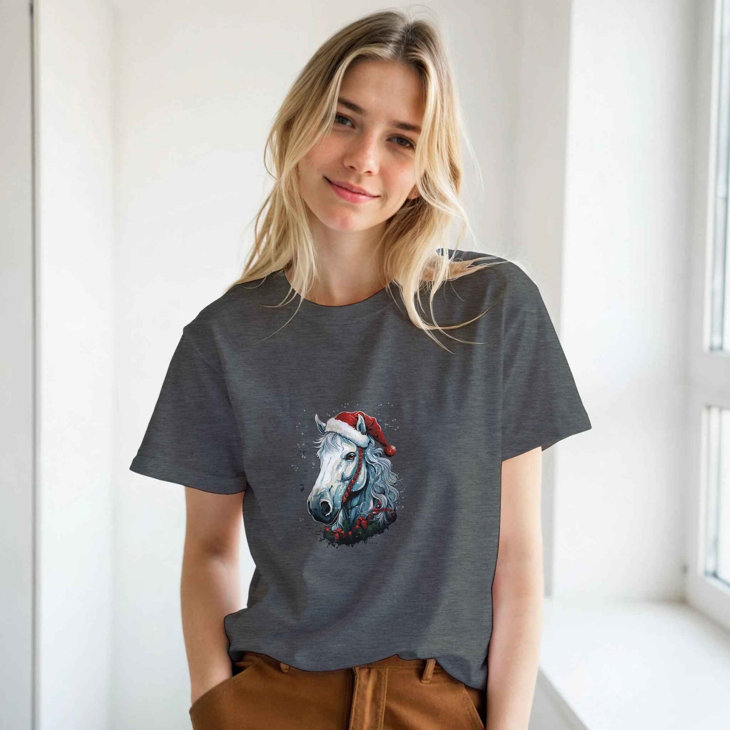 Winter Stallion Holiday Tee – Festive Horse Christmas Graphic Shirt