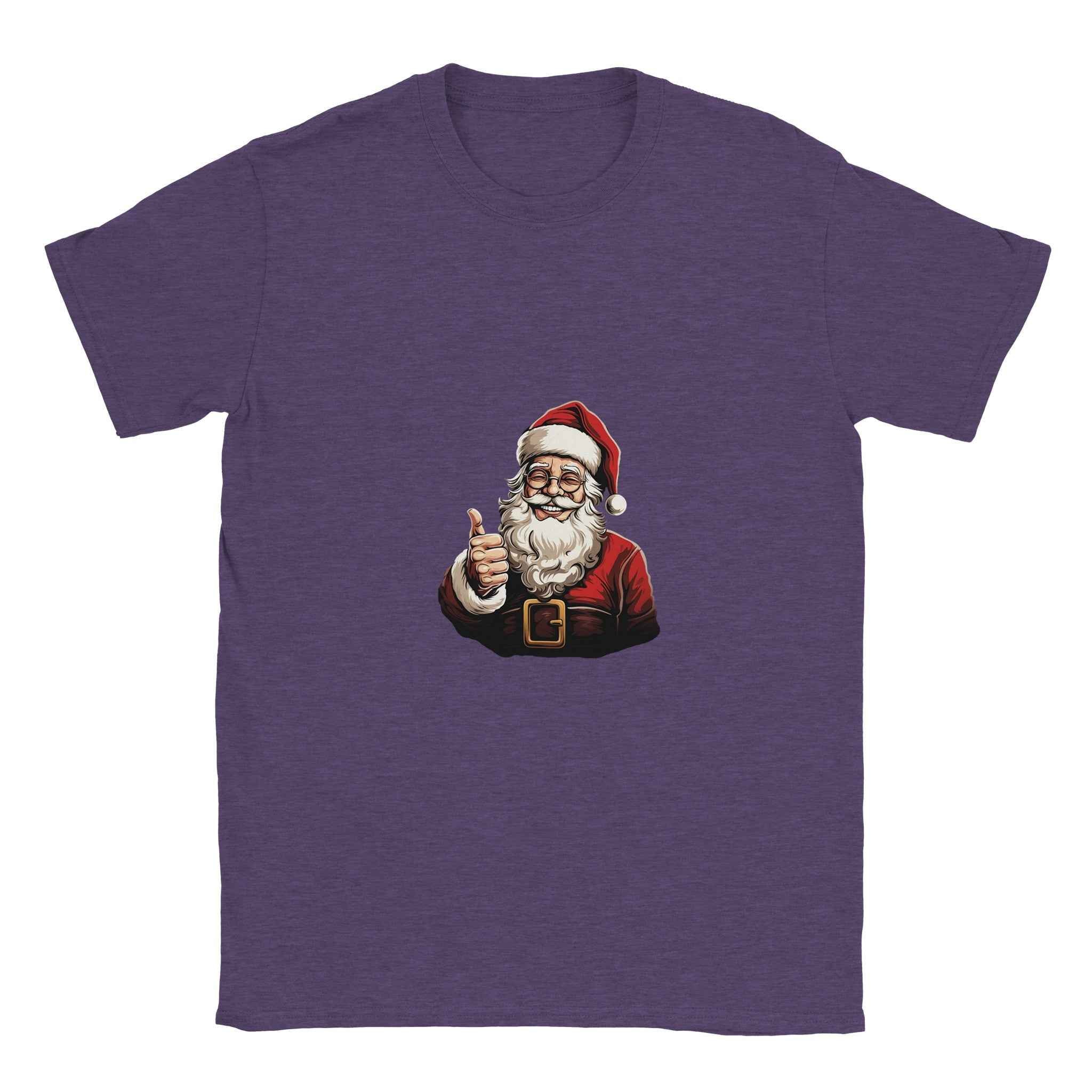 Jolly Santa Thumbs Up Christmas Tee – Festive Holiday Graphic Shirt in Multiple Colors