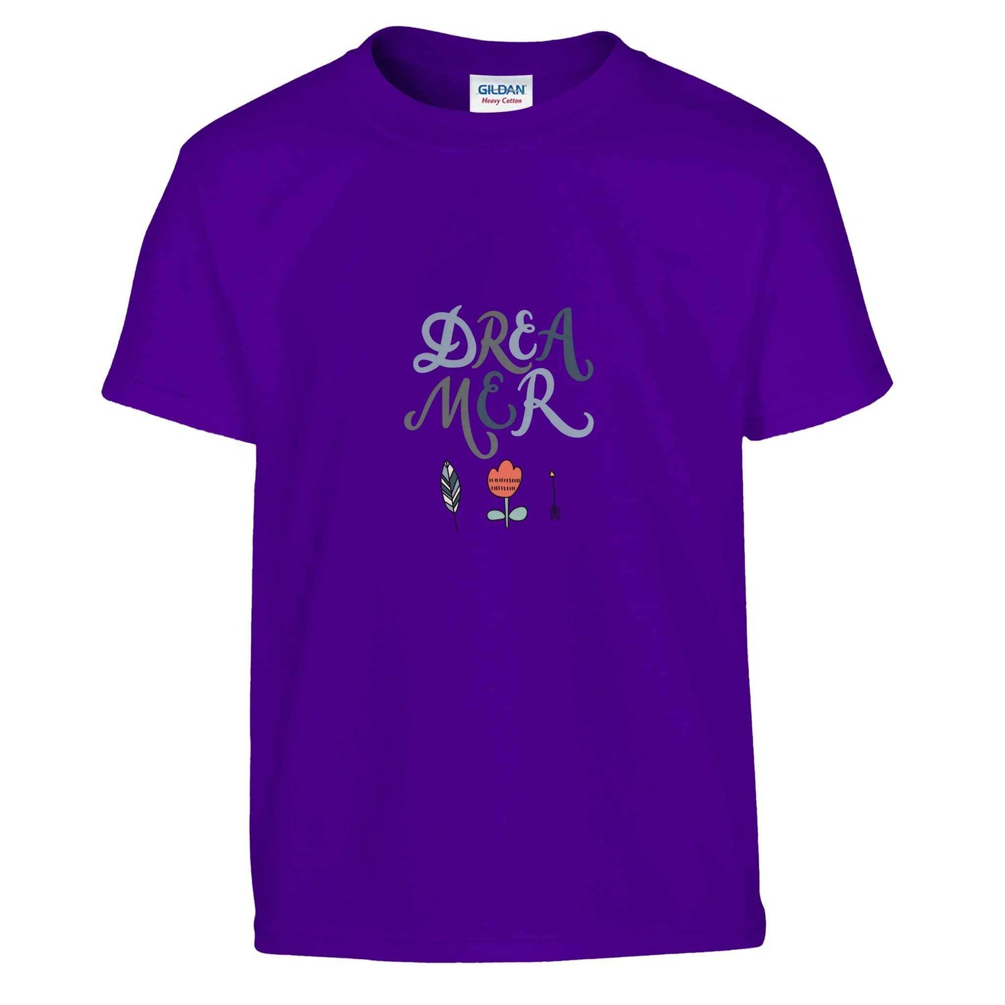 Boho Dreamer Kids T-Shirt – Whimsical Style with Feather & Floral Accents