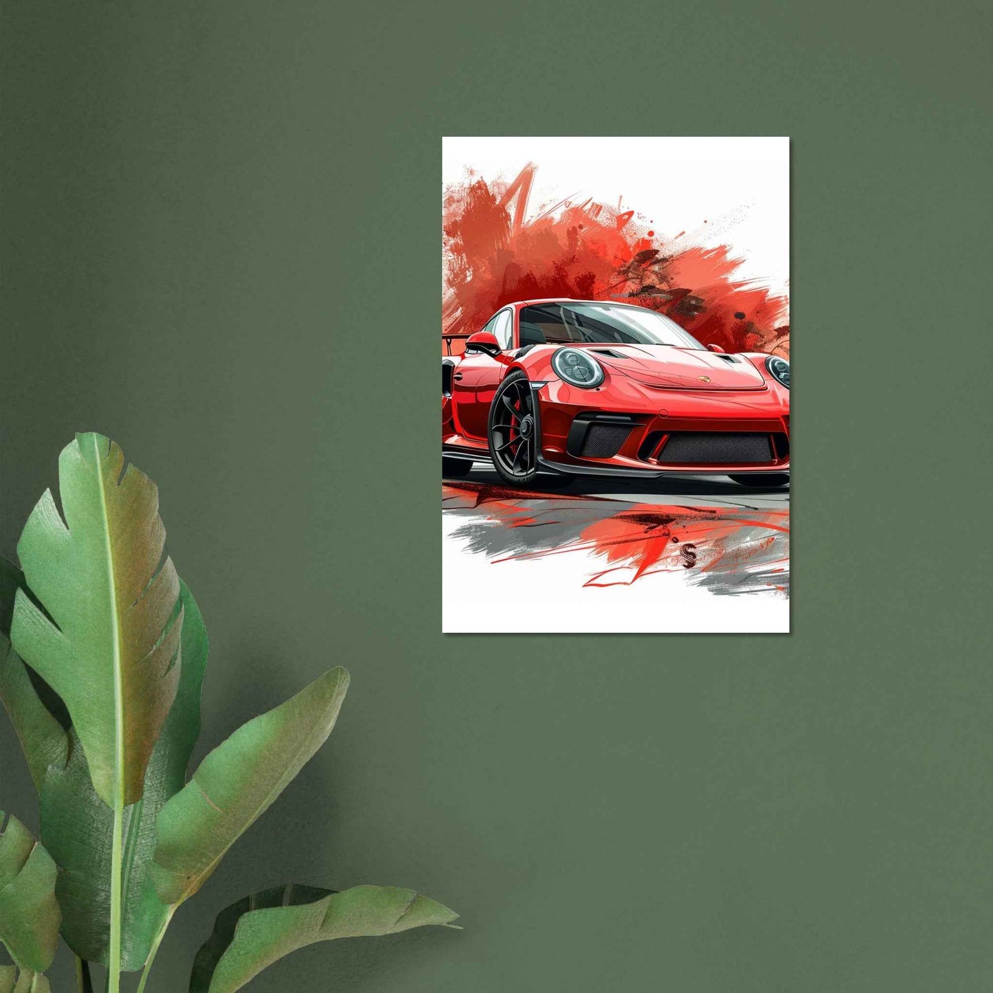 Red Sports Car Poster – Dynamic Automotive Art for the Modern Enthusiast (Multiple Sizes Available)