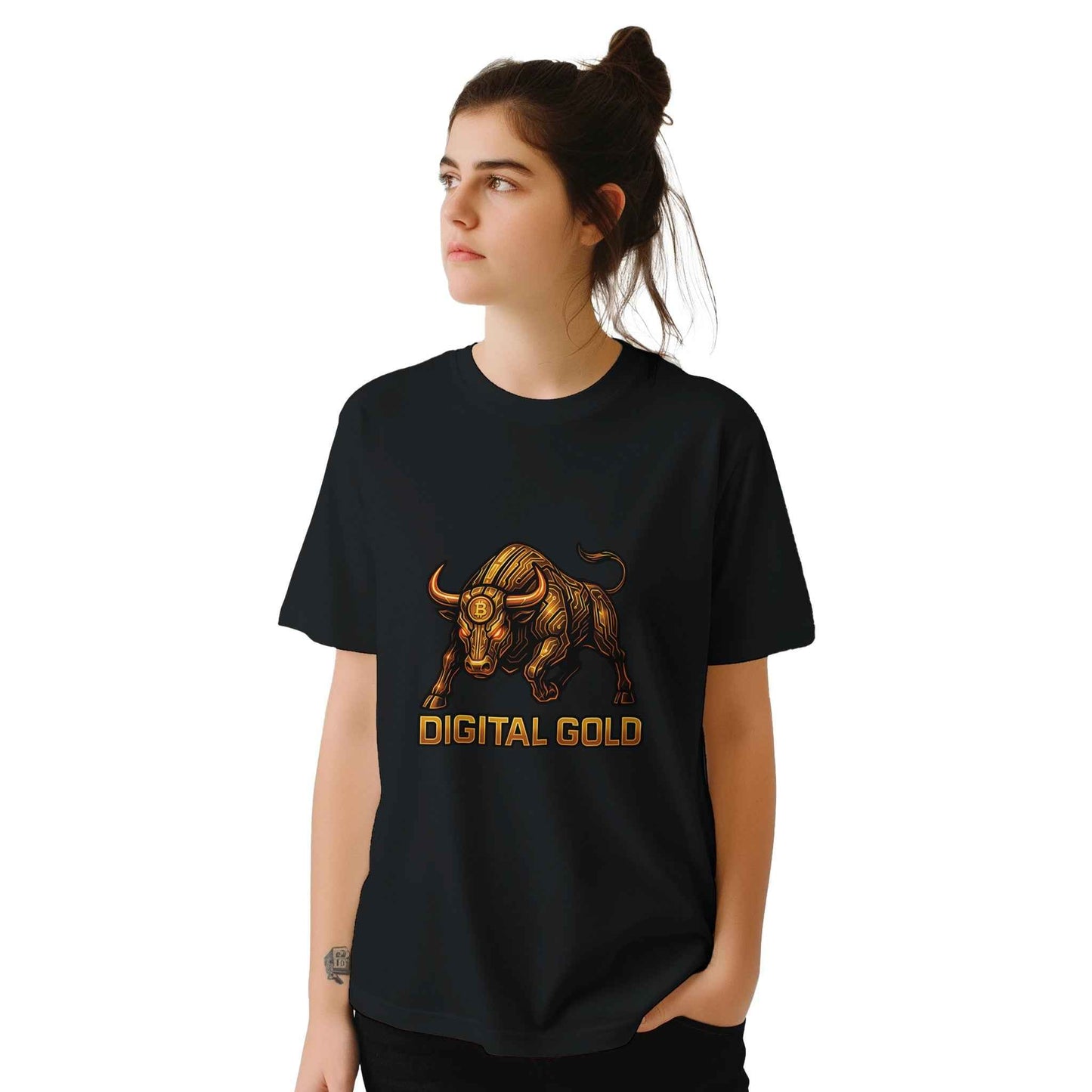 Bitcoin Digital Gold T-Shirt – Golden Bull Circuitry Design