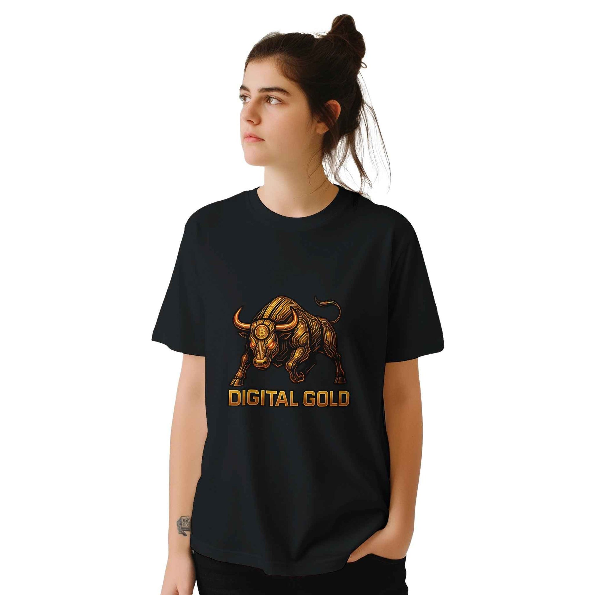 Bitcoin Digital Gold T-Shirt – Golden Bull Circuitry Design