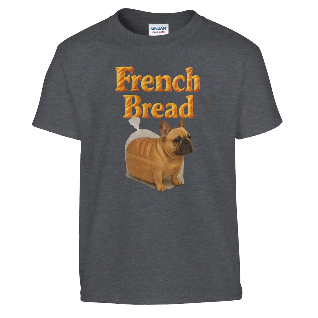 Kids Funny French Bread Bulldog T-Shirt