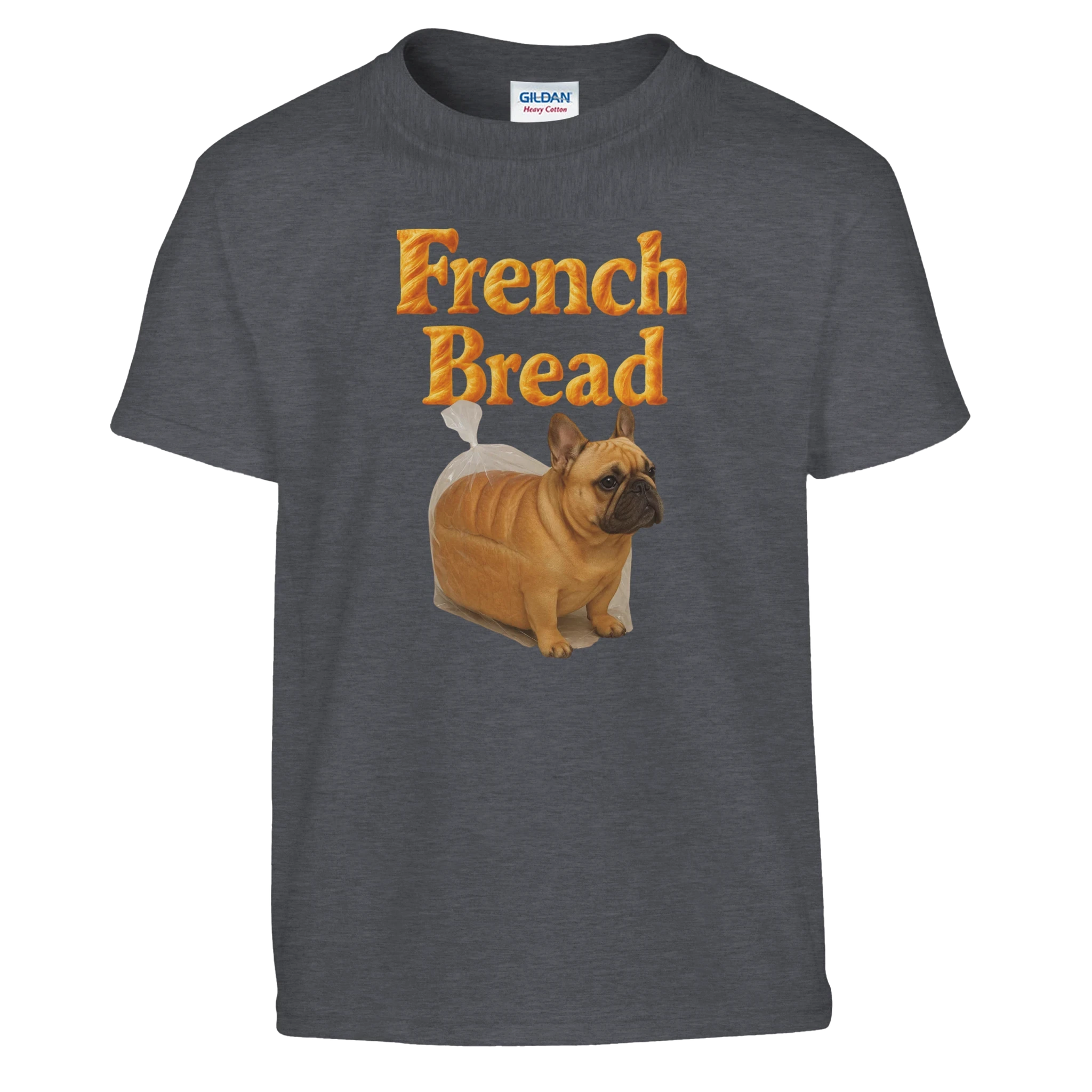 Kids Funny French Bread Bulldog T-Shirt