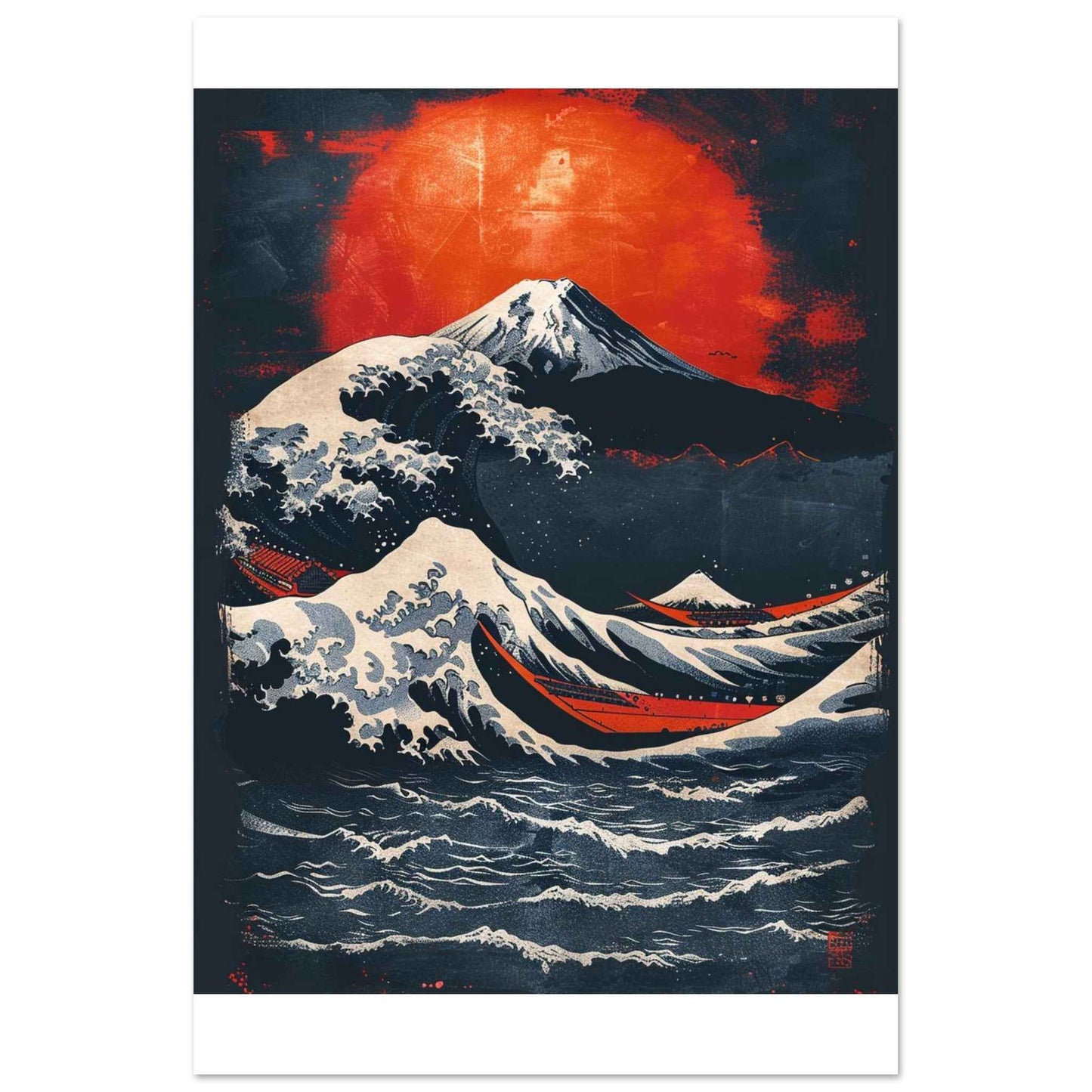 "The Great Wave & Mount Fuji" Poster – Japanese Ukiyo-e Inspired Wall Art (Multiple Sizes Available)