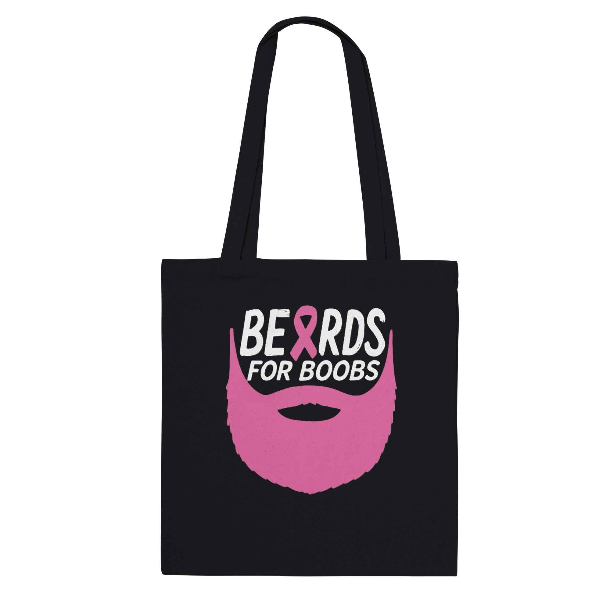 Boobs Awareness Tote | Pink Ribbon Beard Bag | Breast Cancer Support tote