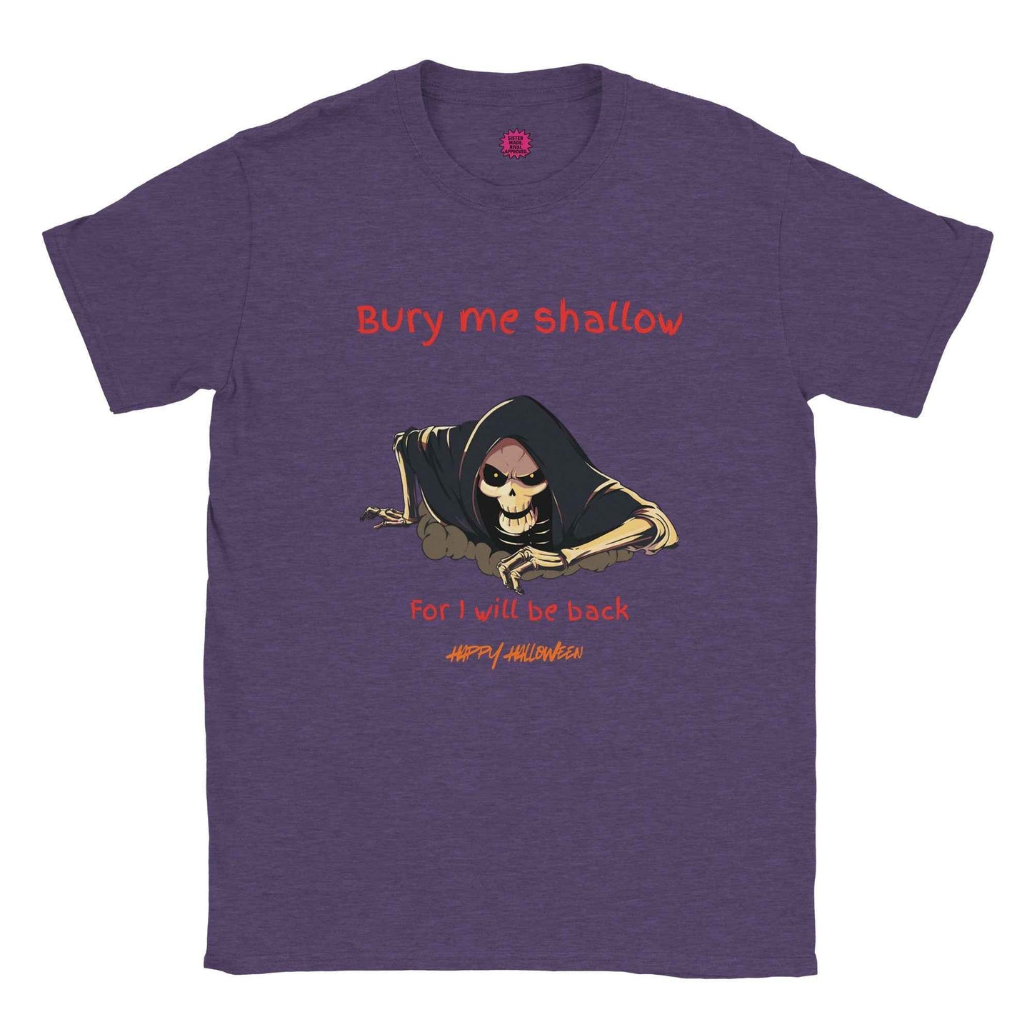 Bury Me Shallow Halloween Skeleton Tee – Funny Reaper T-Shirt from Sibling Rivalry Collection - F4 Custom Prints