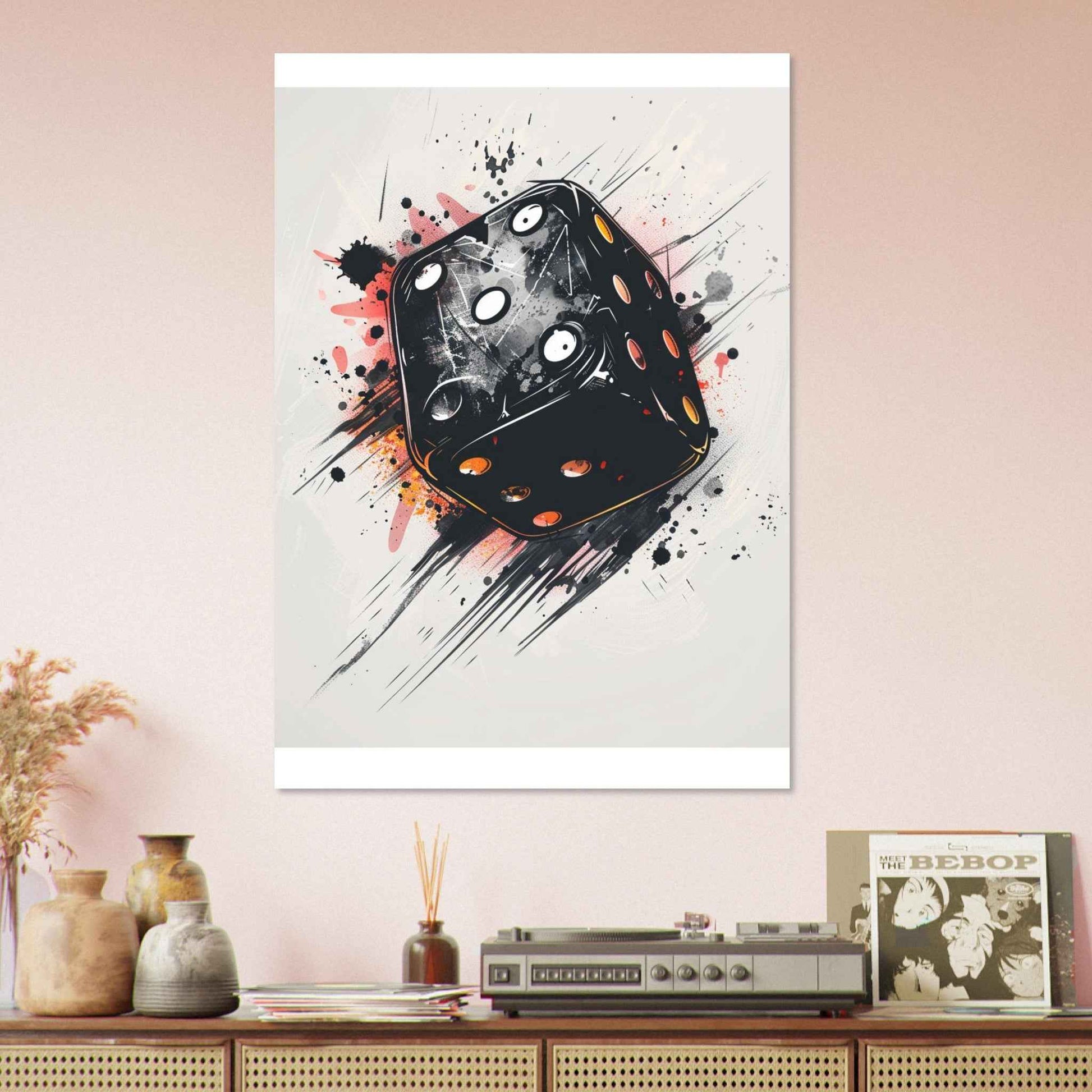 "Roll the Dice" Poster – Gritty, Abstract Casino Art for Modern Walls (Multiple Sizes Available)