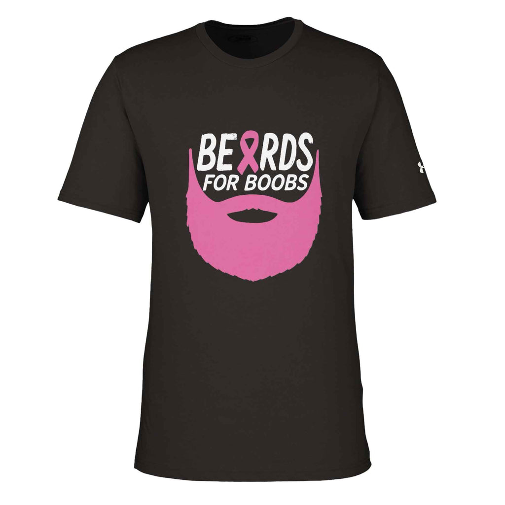 Beards for Boobs Awareness T-Shirt | Pink Ribbon Beard Tee | Breast Cancer Support Shirt