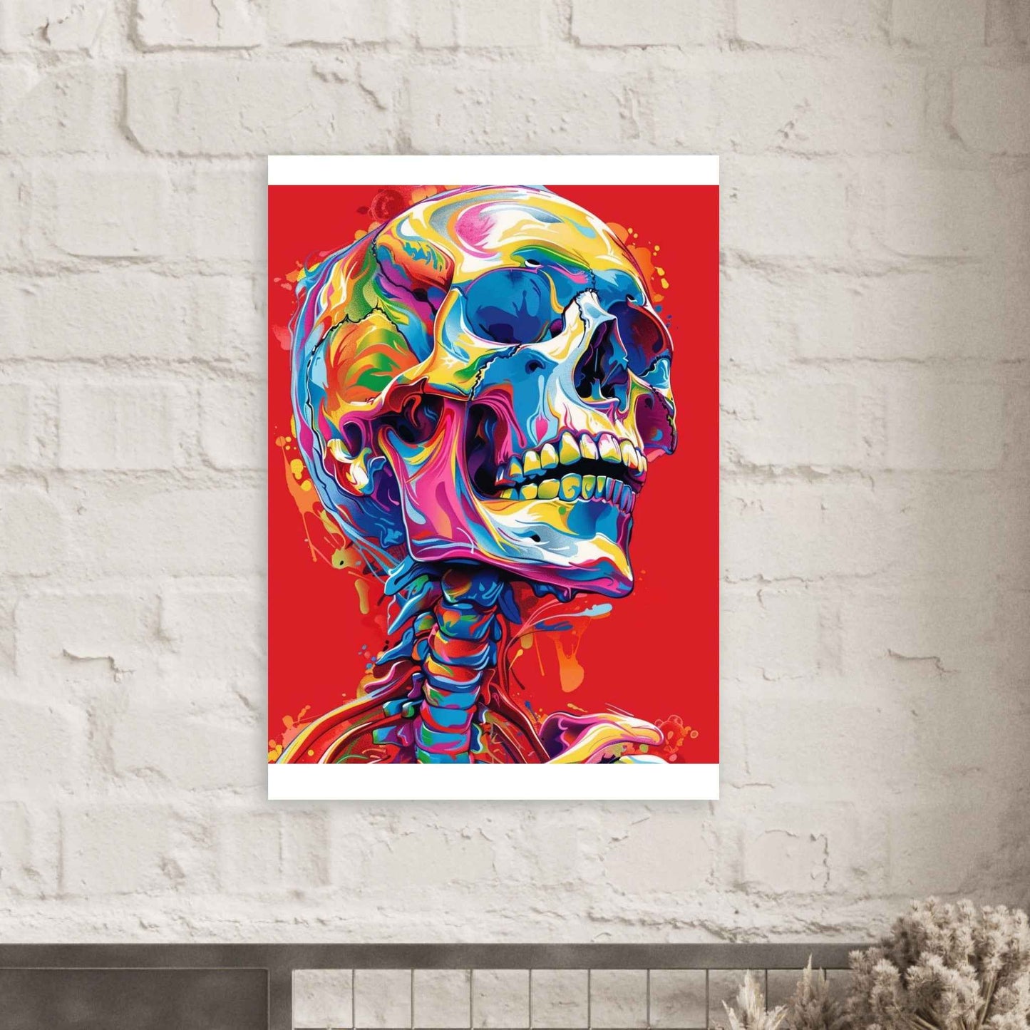 "Neon Skull" Poster – Vibrant Pop Art Wall Decor (Multiple Sizes Available)