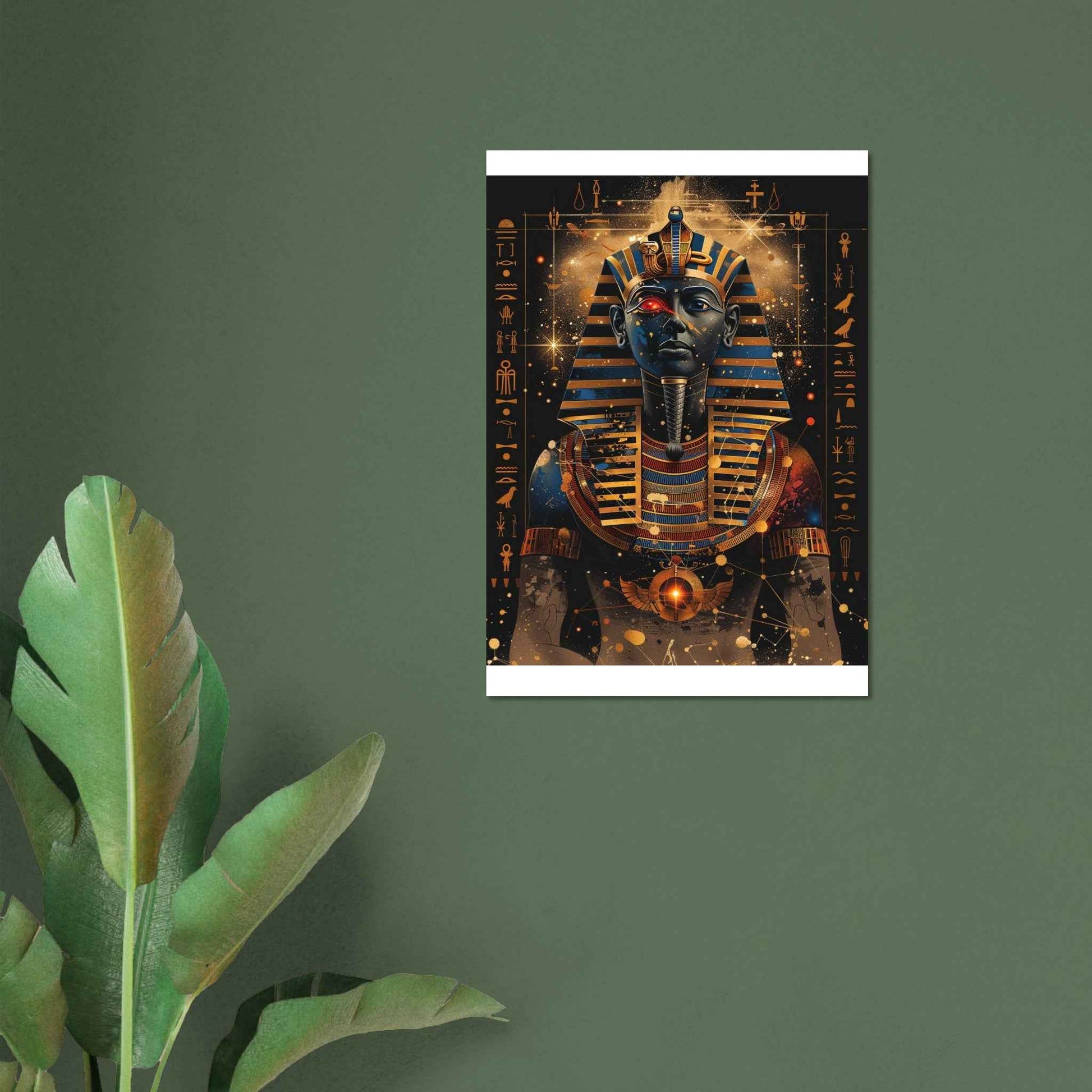 "Pharaoh's Gaze" Poster – Mystical Egyptian Wall Art with Cosmic Allure (Multiple Sizes Available)