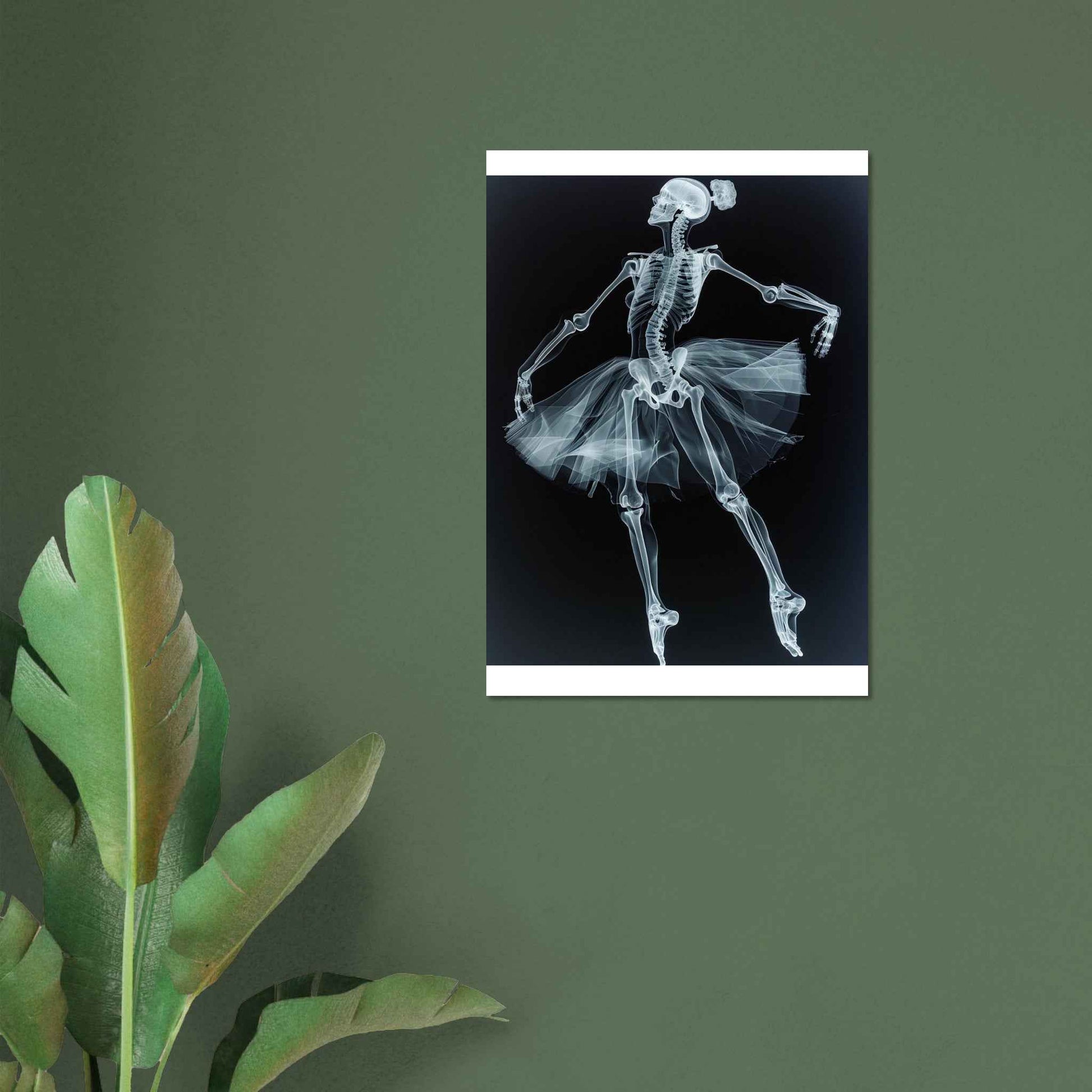 "Skeleton Ballerina" Poster – Ethereal X-Ray Dance Art (Multiple Sizes Available)