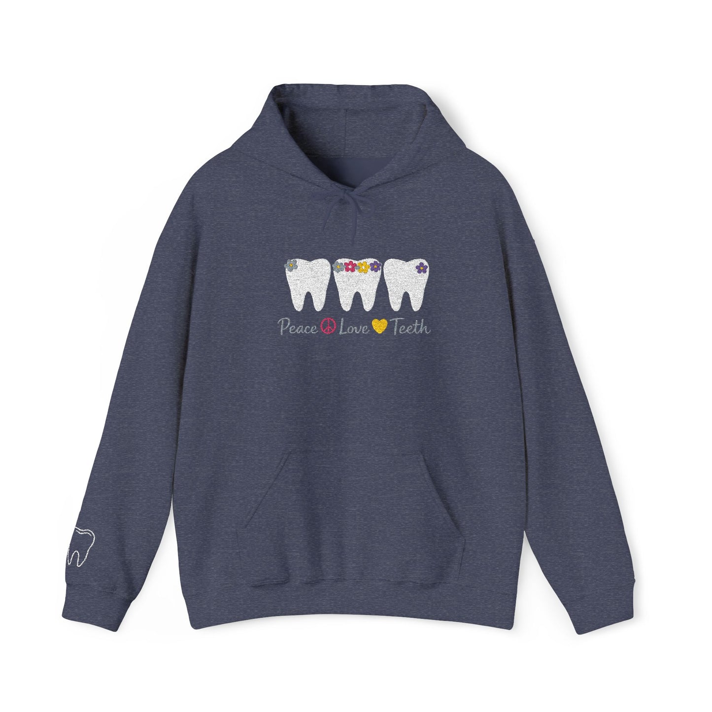 Peace Love & Teeth Hoodie – Embroidered Dental Hoodie