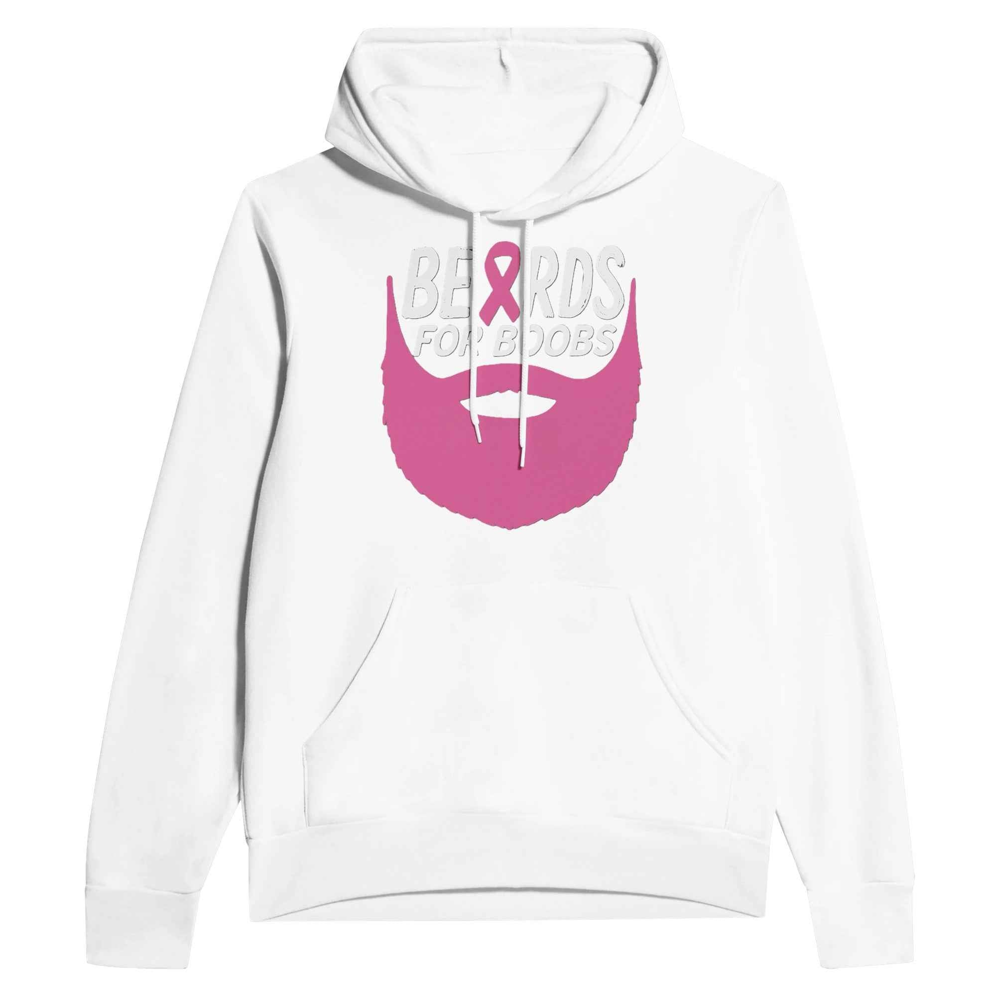 Beards for Boobs Hoodie: Pink Ribbon Breast Cancer Support