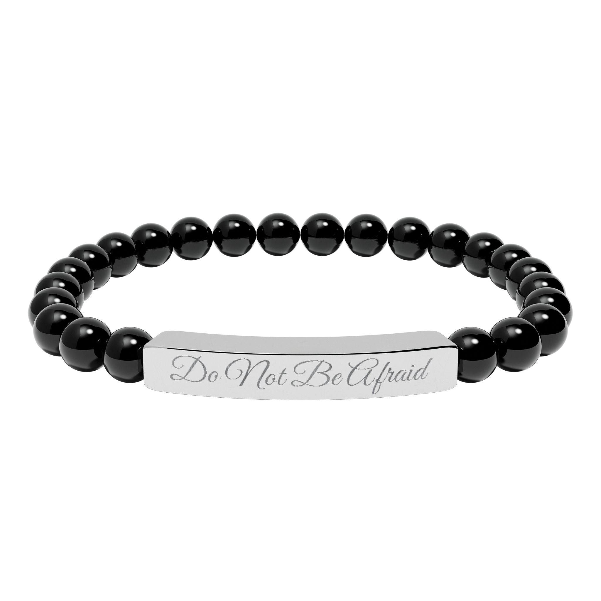 Personalized Engraved Natural Stone Bracelet -Custom Jewelry