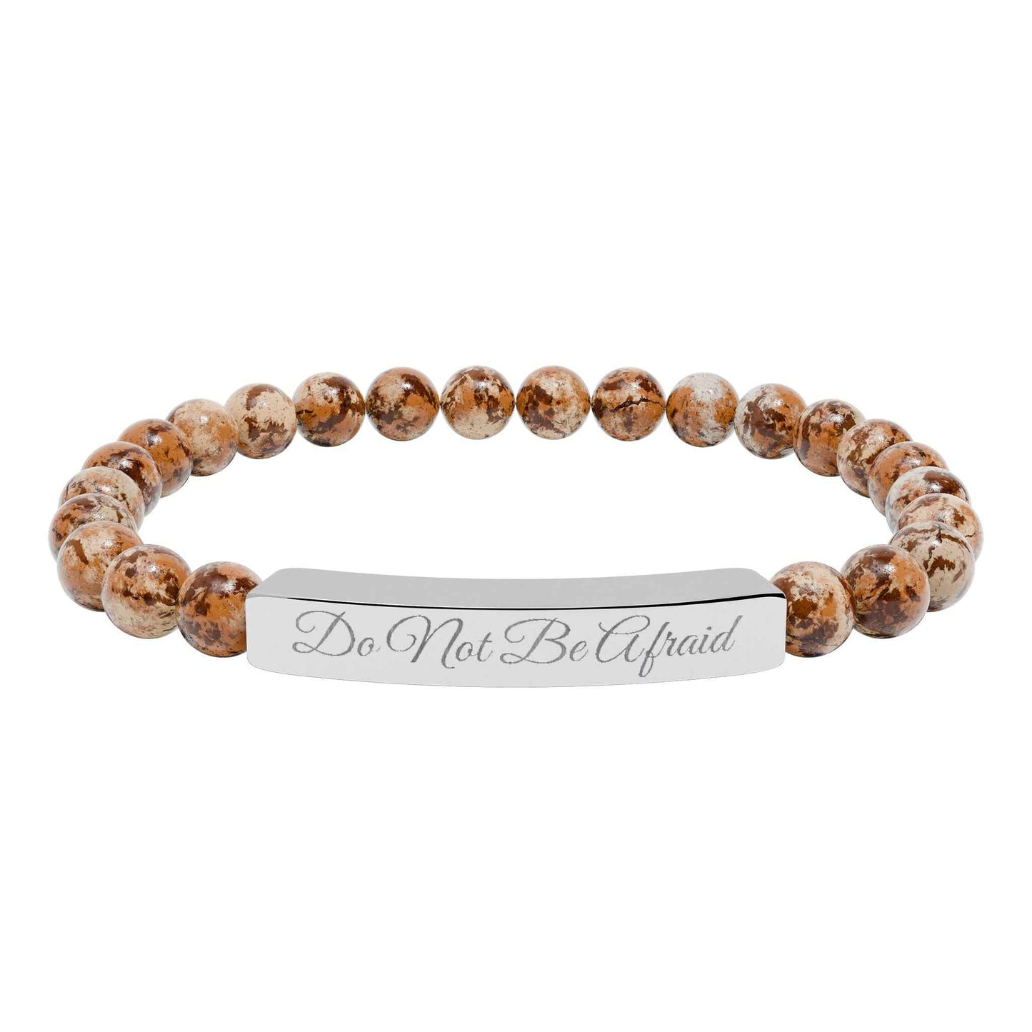 Personalized Engraved Natural Stone Bracelet | Custom Jewelry