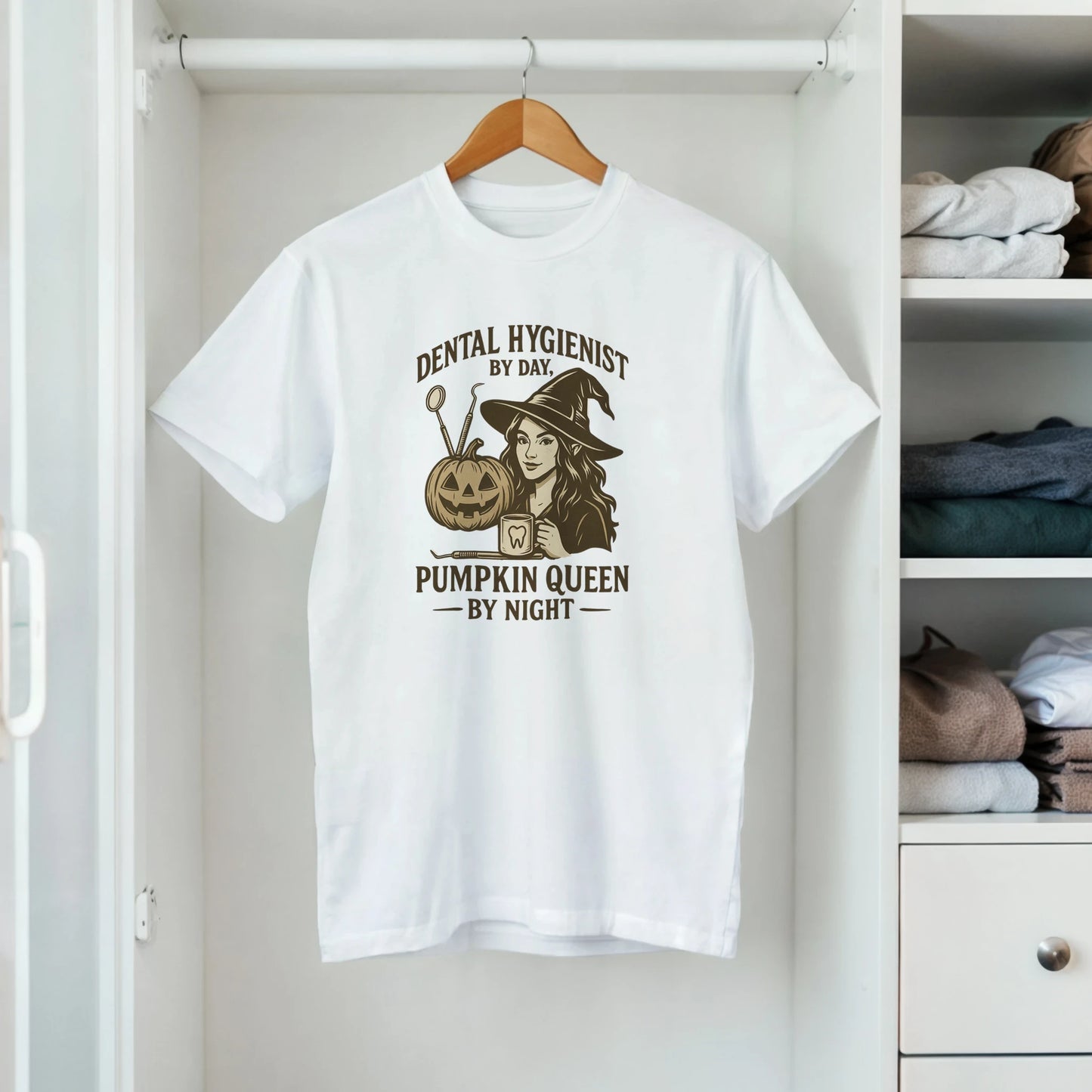 Dental Hygienist Halloween Shirt – Pumpkin Queen by Night Tee - F4 Custom Prints