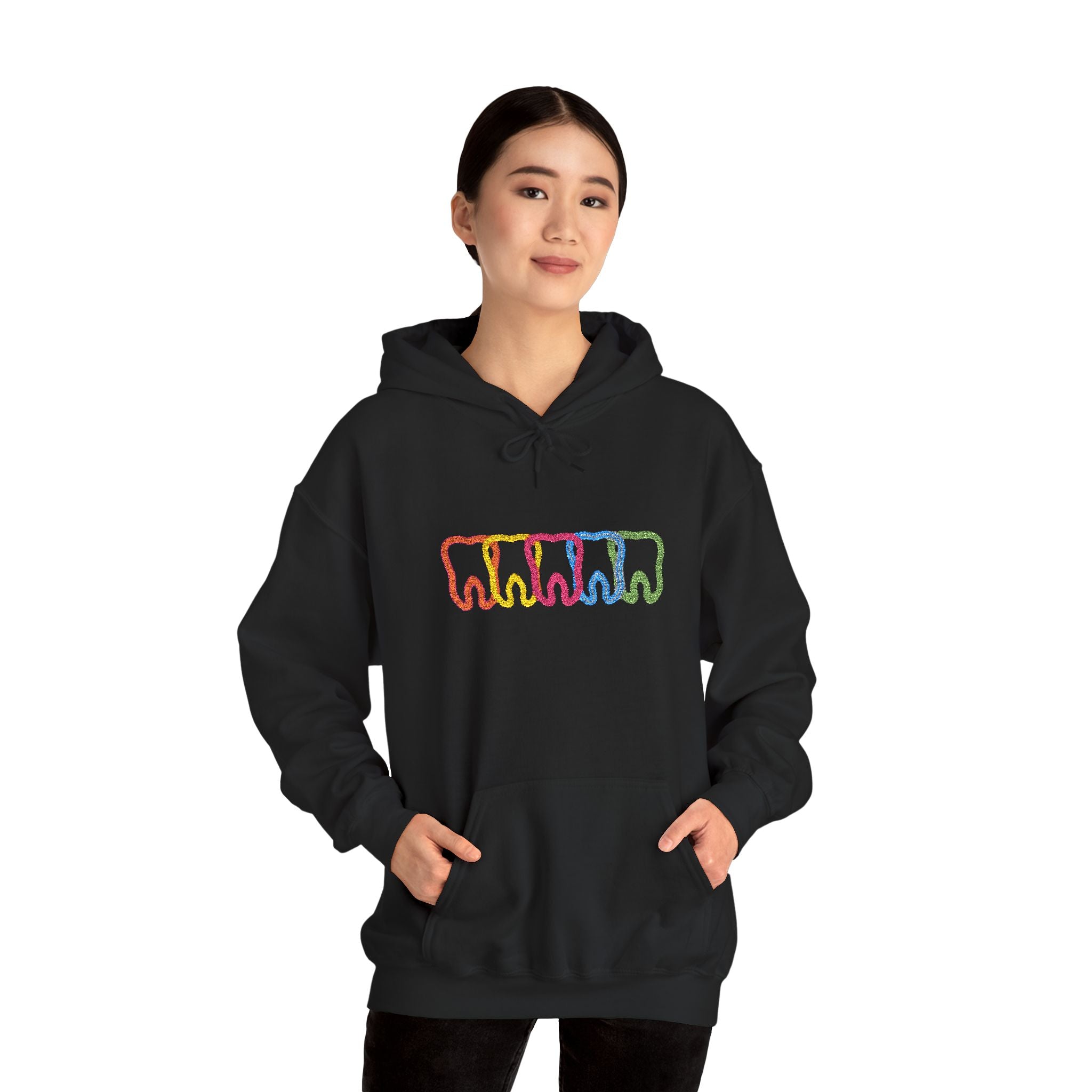 Embroidered Dental Neon Teeth Hoodie