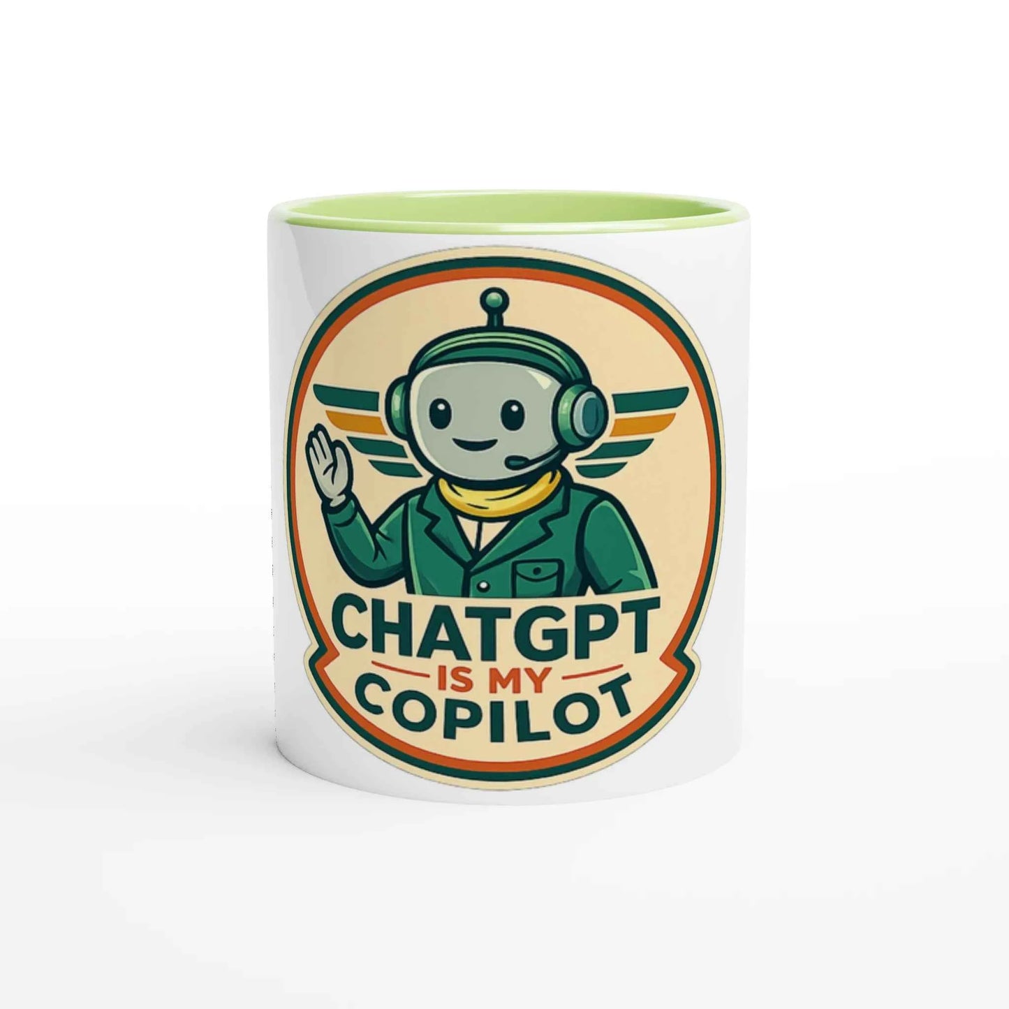 AI Co-Pilot Retro Tech 11oz Coffee Mug with Color Inside