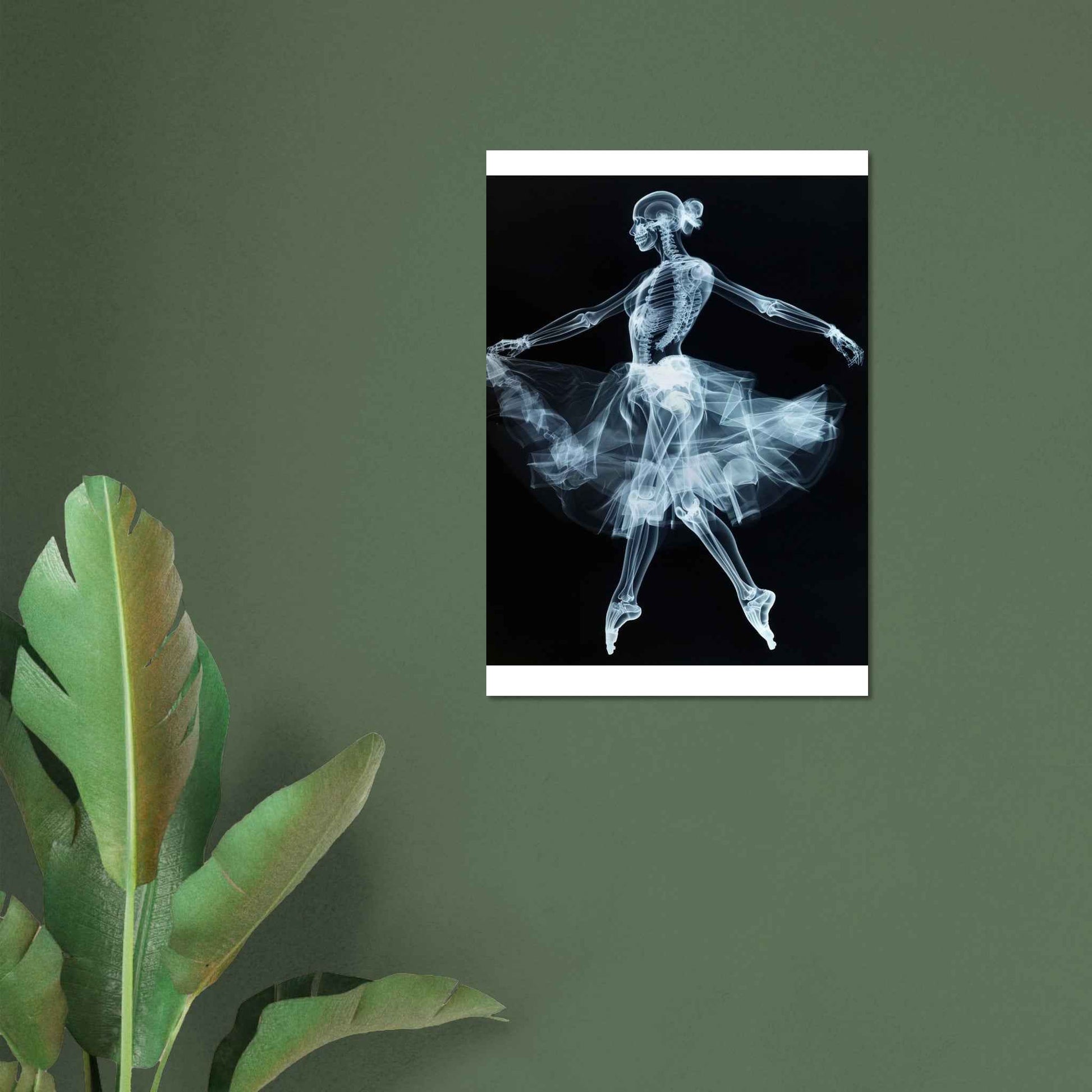 "Skeleton Ballerina" Poster – Ethereal X-Ray Dance Art (Multiple Sizes Available)