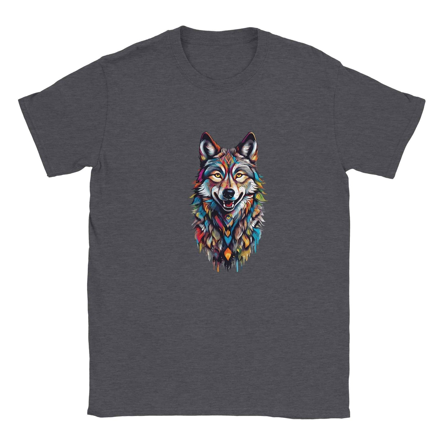 Vibrant Watercolor Wolf Graphic Tee – Premium Comfort & Bold Style for Everyday Wear