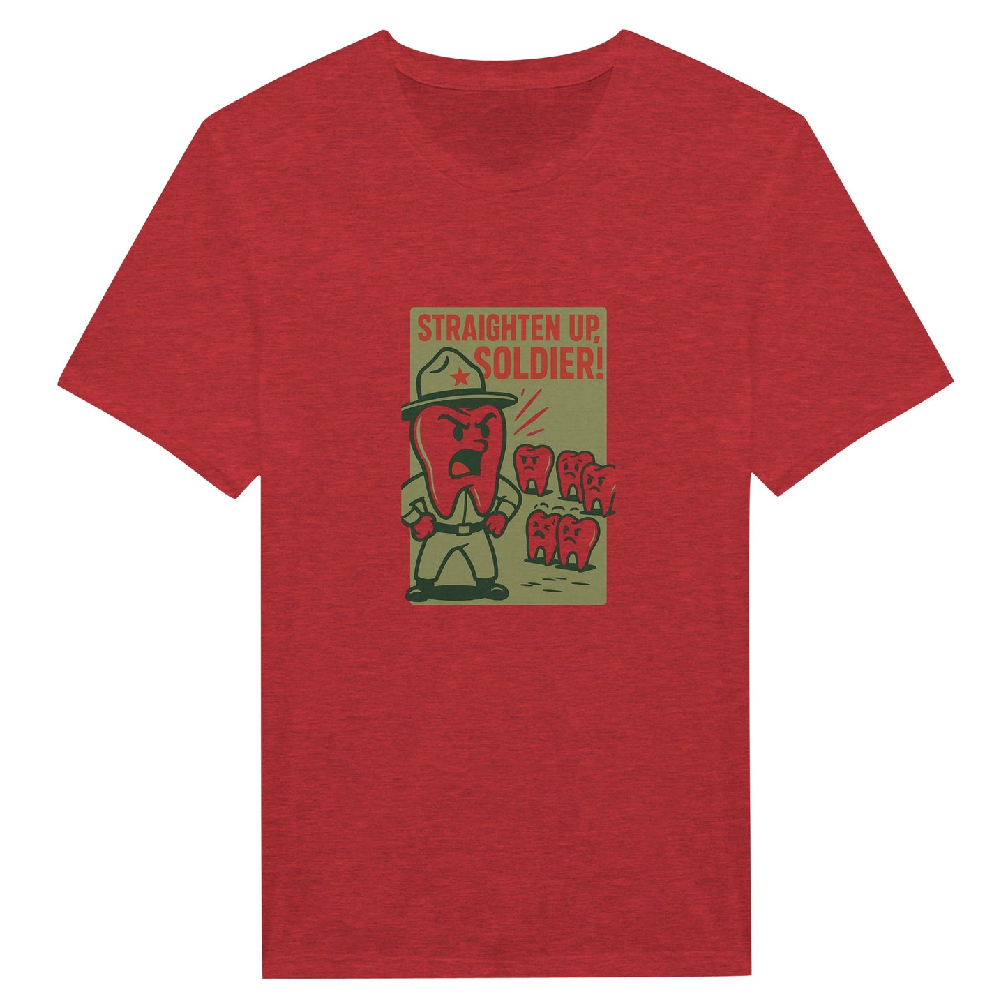 Dental Soldier T-Shirt – “Straighten Up, Soldier!” Retro Dental Humor Tee - F4 Custom Prints