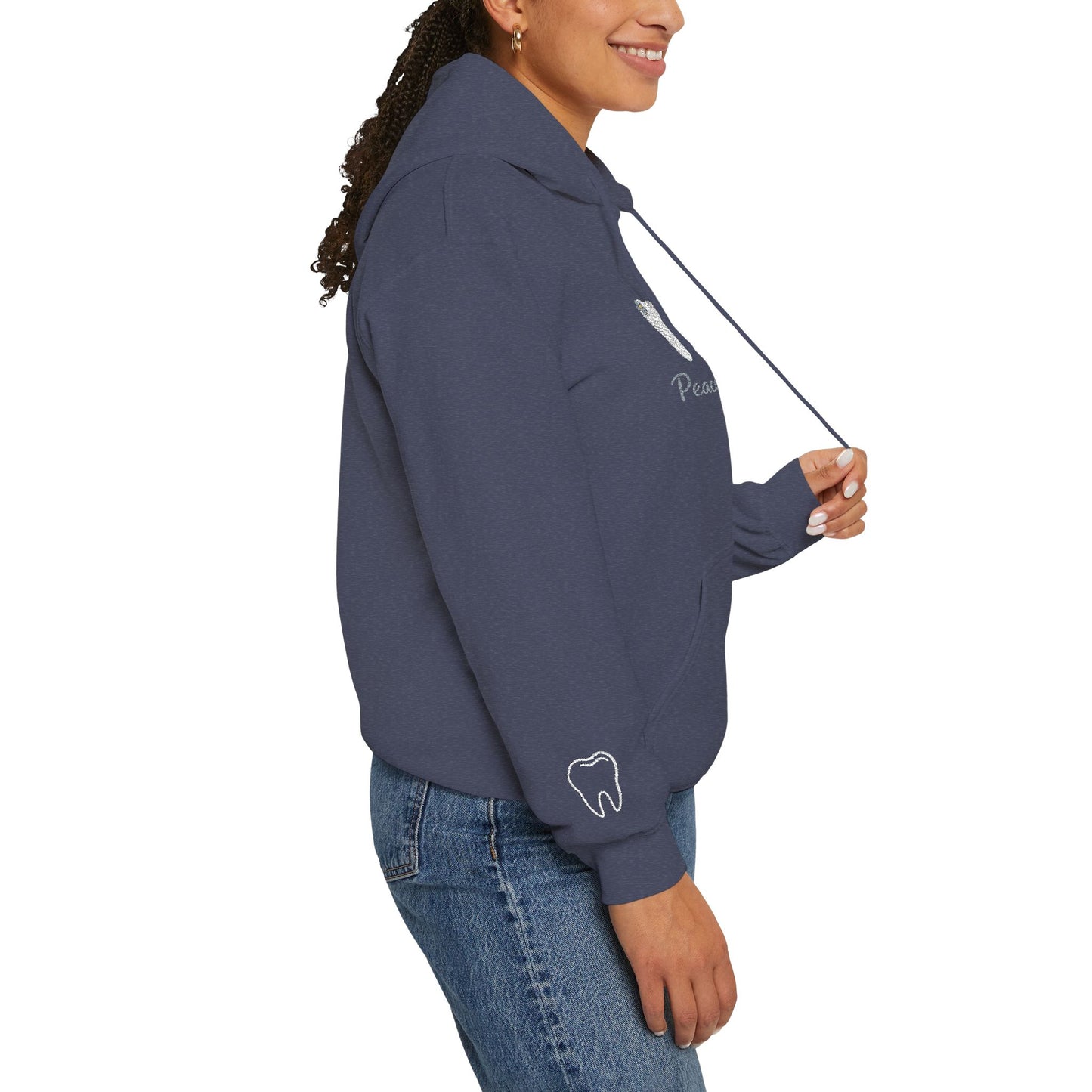 Peace Love & Teeth Hoodie – Embroidered Dental Hoodie