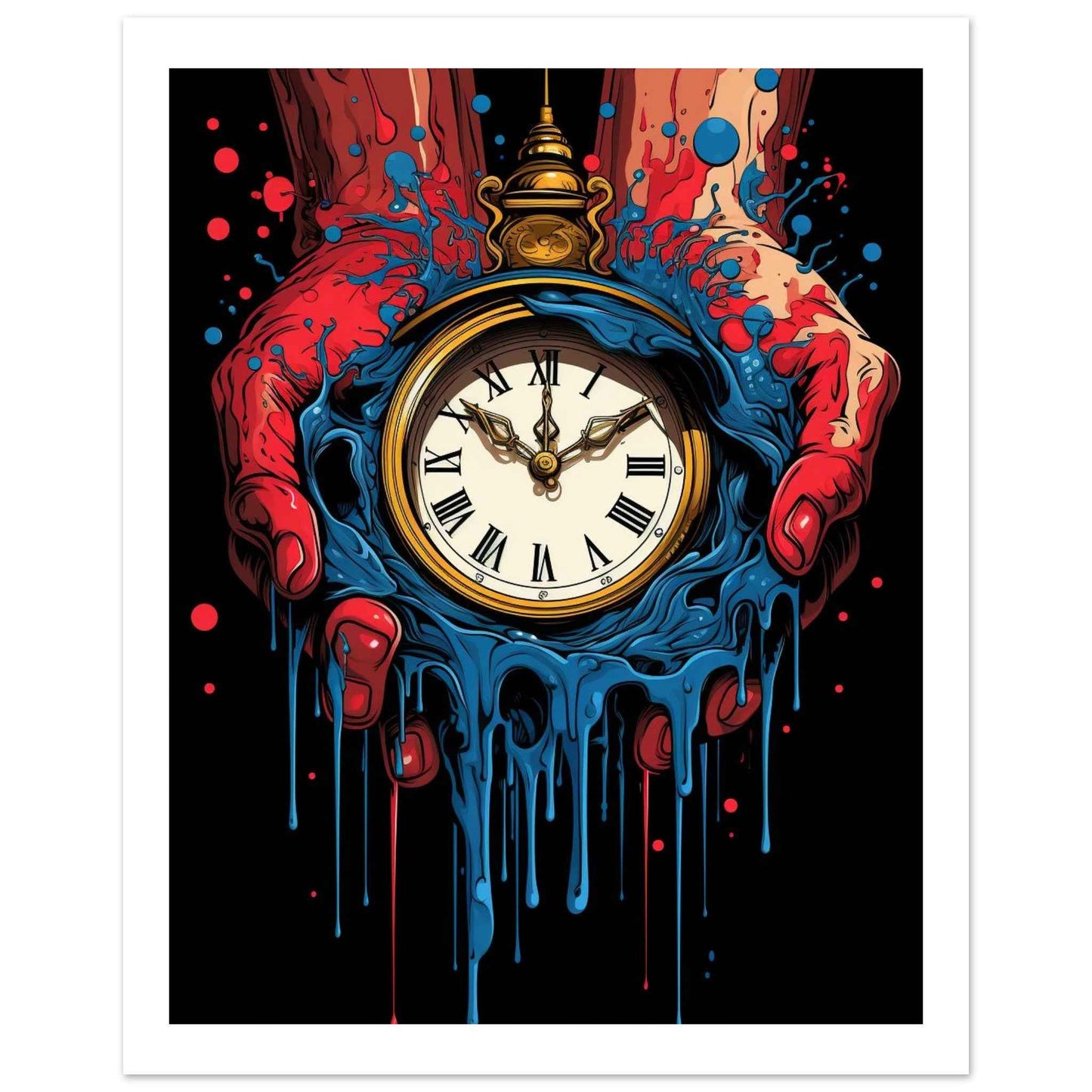 "Melting Time" Poster – Surreal Drip Art Wall Decor (Multiple Sizes Available)