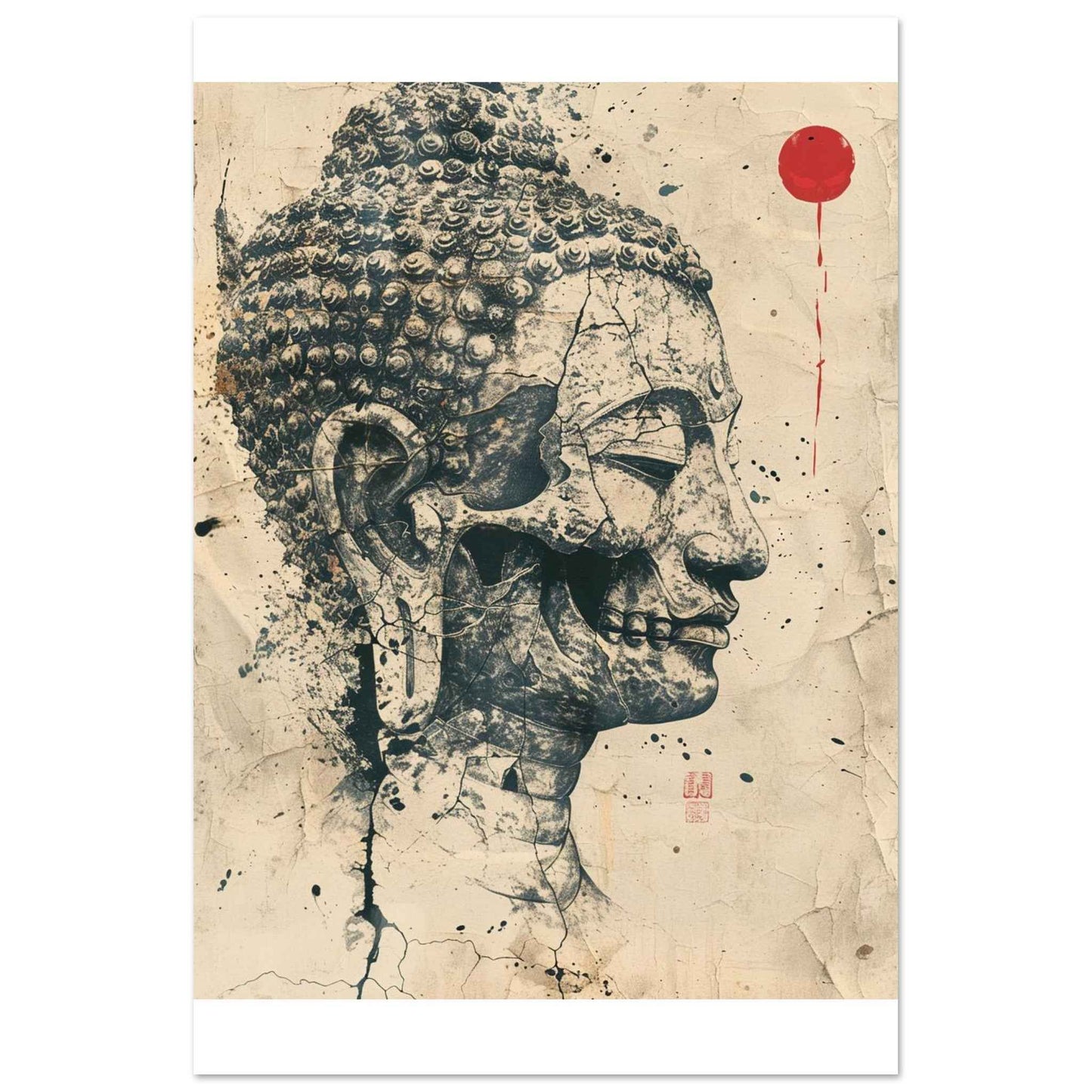 "Inner Buddha" Poster – Zen Urban Decay Wall Art (Multiple Sizes Available)