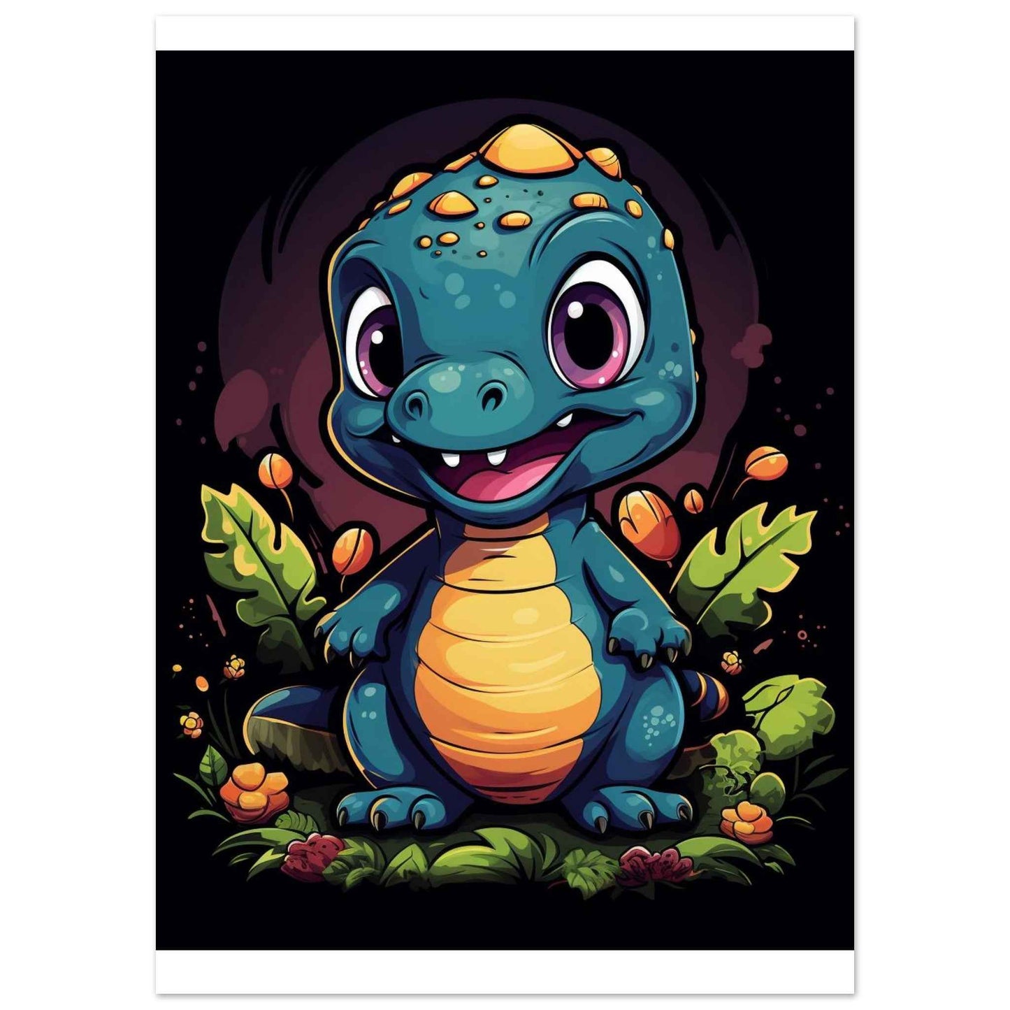 Chibi Dino Poster – Adorable & Playful Wall Art (Multiple Sizes Available)
