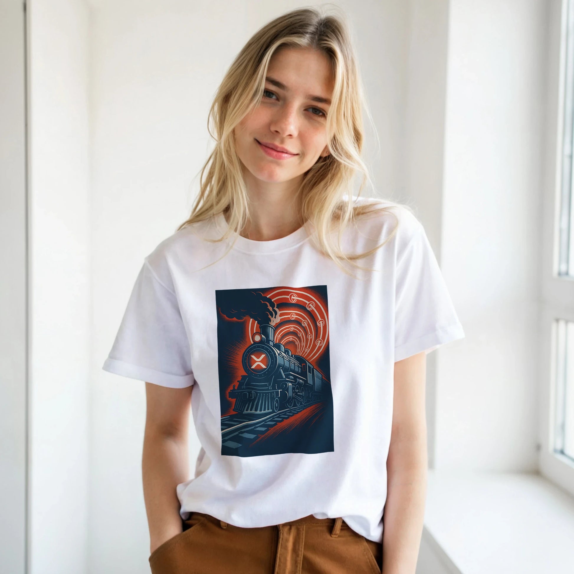 XRP Express Unisex T-Shirt – Vintage Crypto Poster Style Tee - F4 Custom Prints