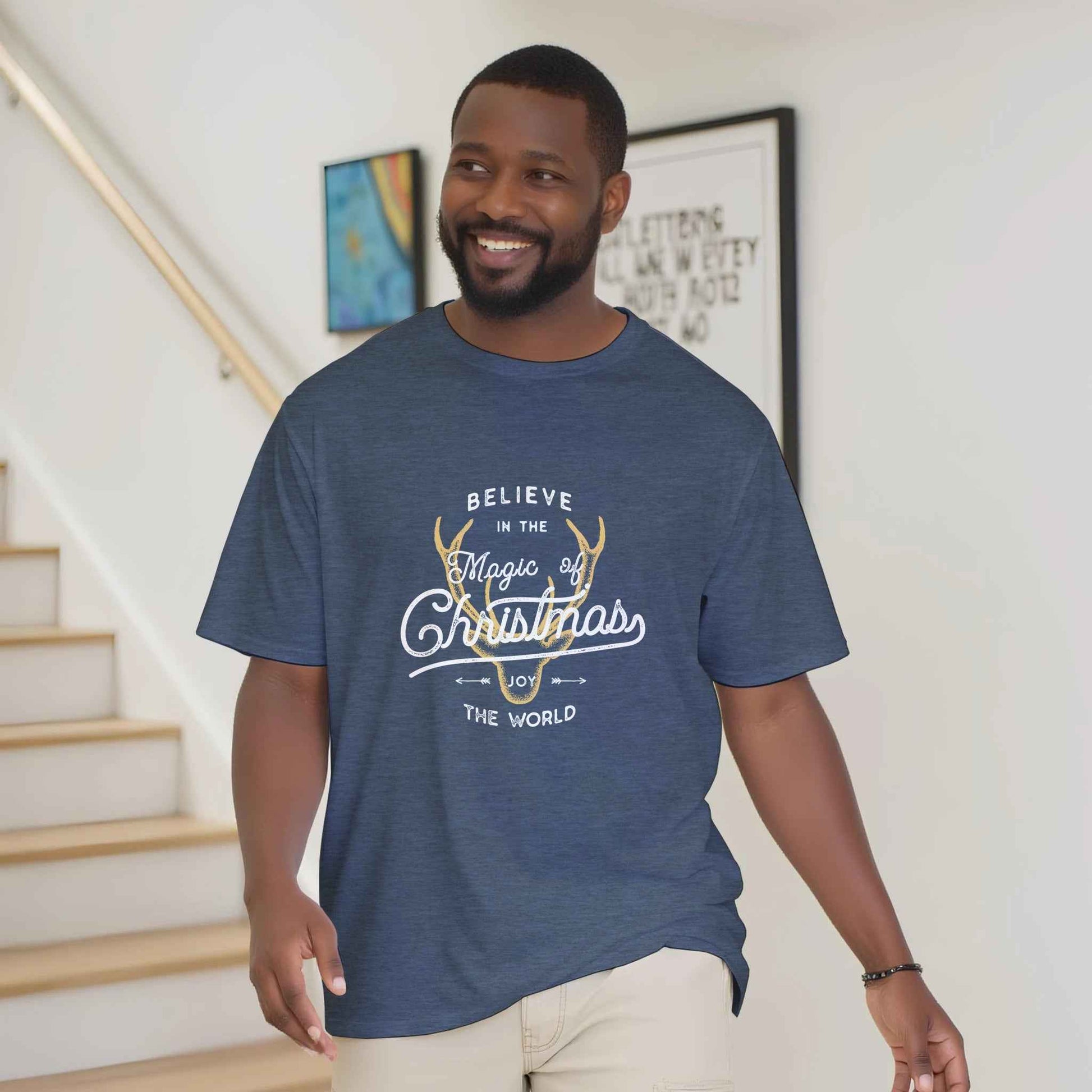Believe in the Magic of Christmas Tee – Festive Reindeer Holiday Graphic Shirt