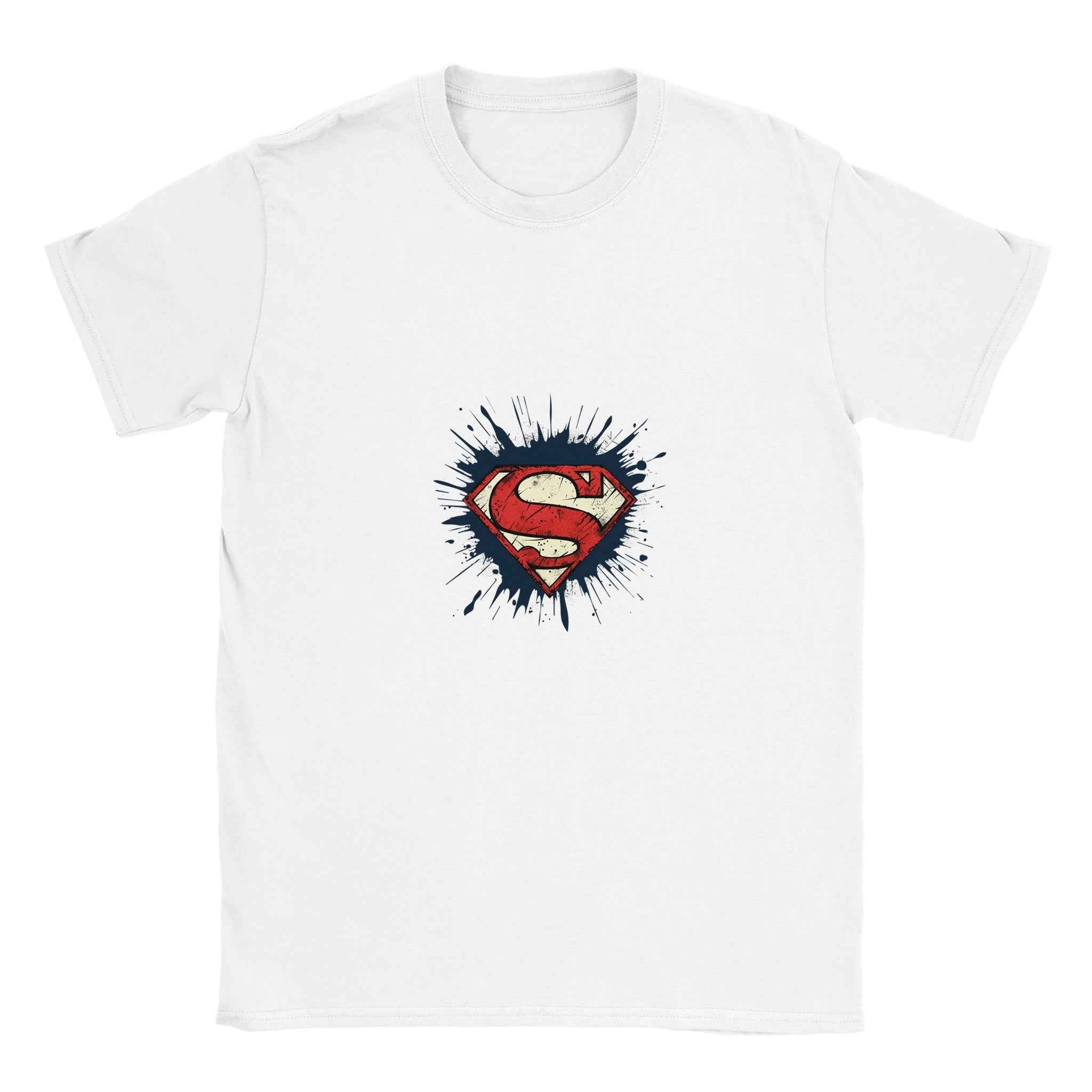 Superman Splatter T-Shirt  – Heroic Comic-Inspired Splatter Graphic Tee in Various Colors