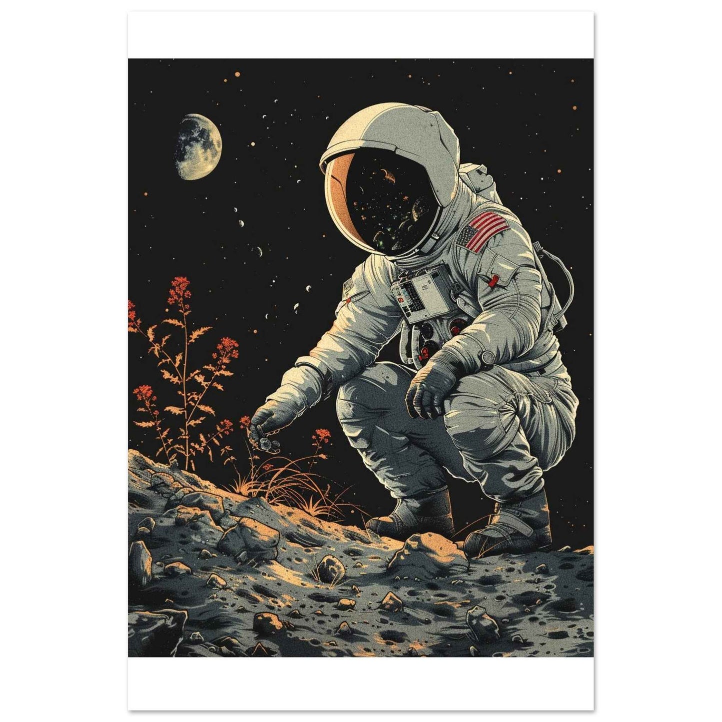 "Lunar Bloom" Poster – Cosmic Discovery Wall Art (Multiple Sizes Available)