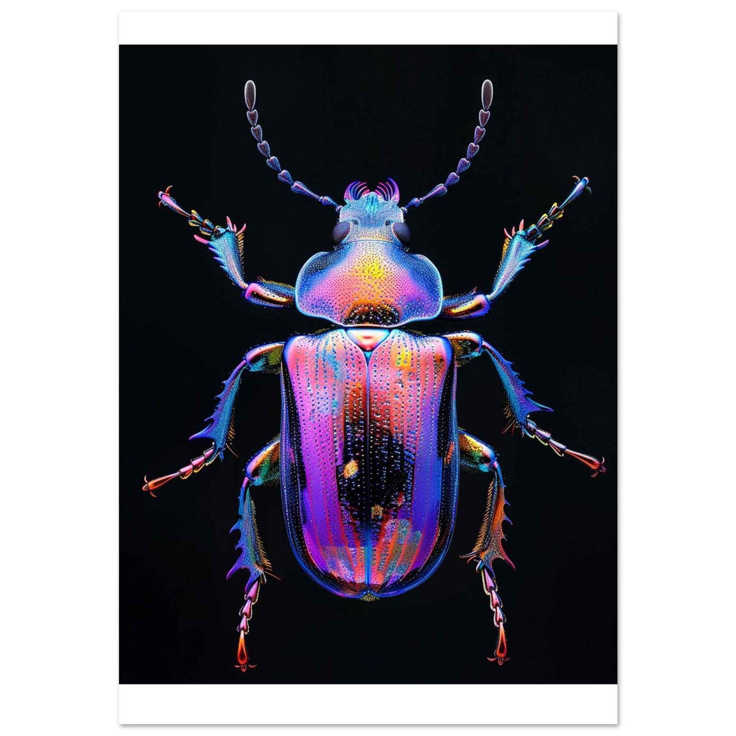 "Iridescent Jewel Beetle" Poster – Vibrant Entomological Wall Art (Multiple Sizes Available)