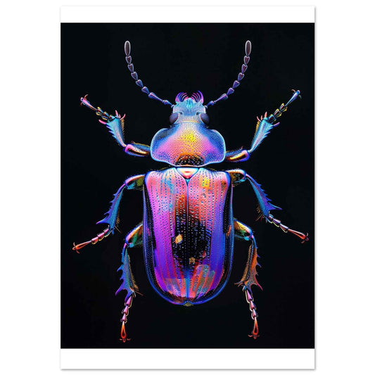 "Iridescent Jewel Beetle" Poster – Vibrant Entomological Wall Art (Multiple Sizes Available)