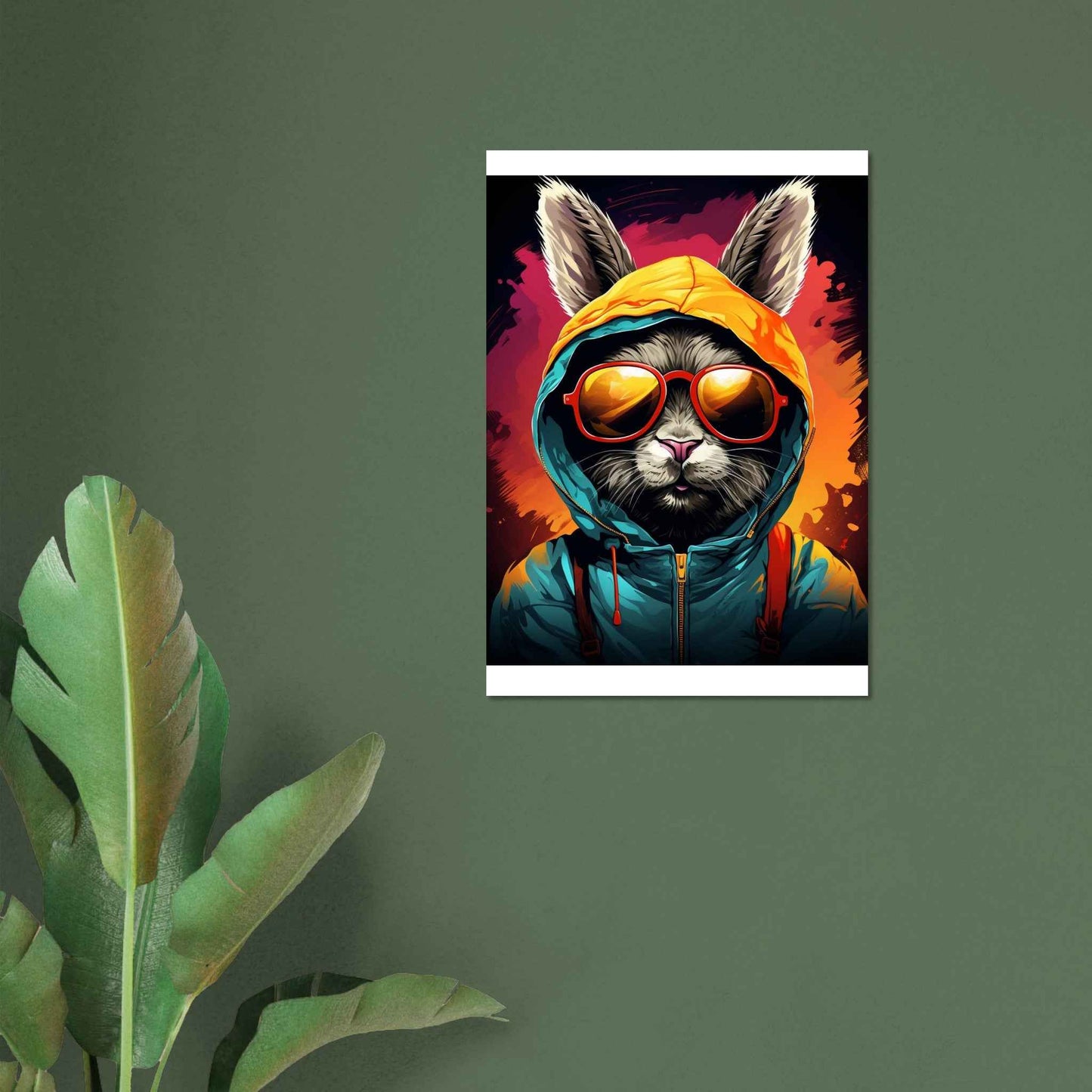 "Street Style Bunny" Poster – Vibrant Pop Art Wall Decor (Multiple Sizes Available)