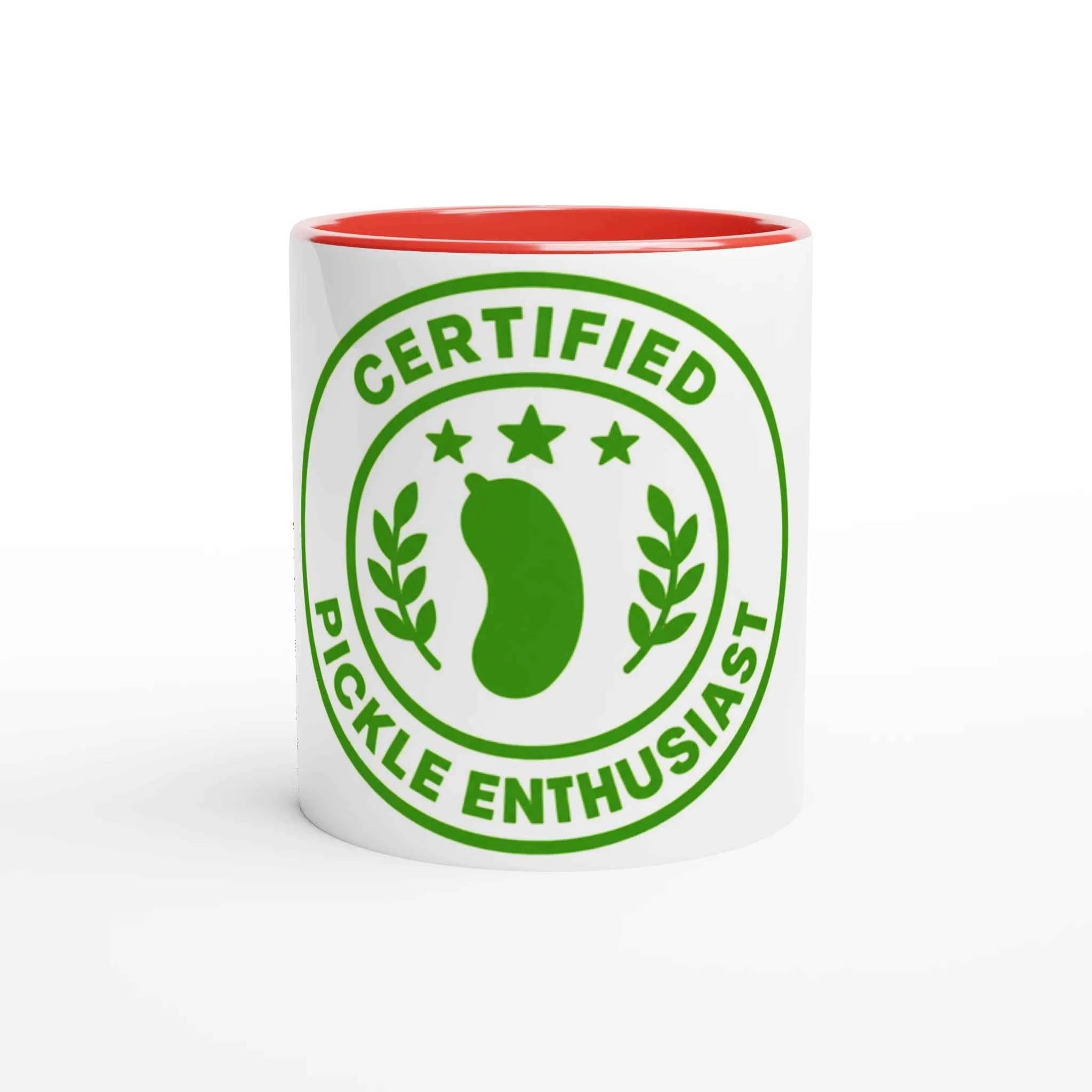 Certified Pickle Enthusiast 11oz Coffee Mug with Color Inside